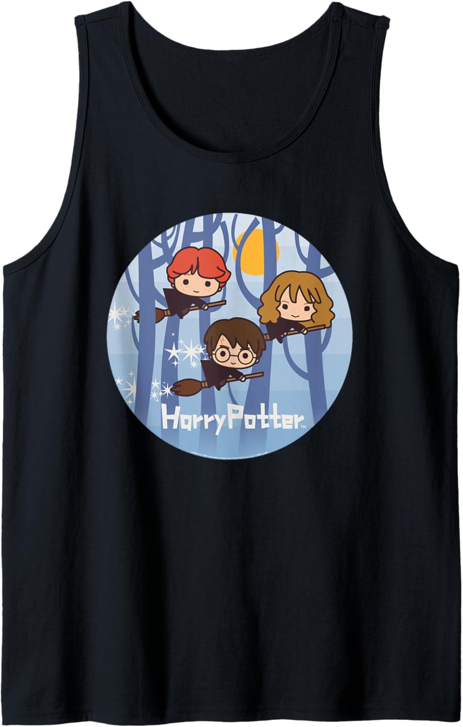 Harry Potter Chibi Trio Flying On Broomsticks Tank Top