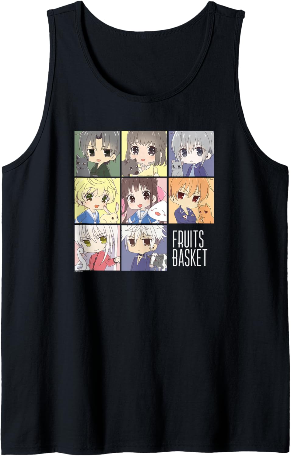 Fruits Basket Pastel Chibi Character Grid Anime Tank Top