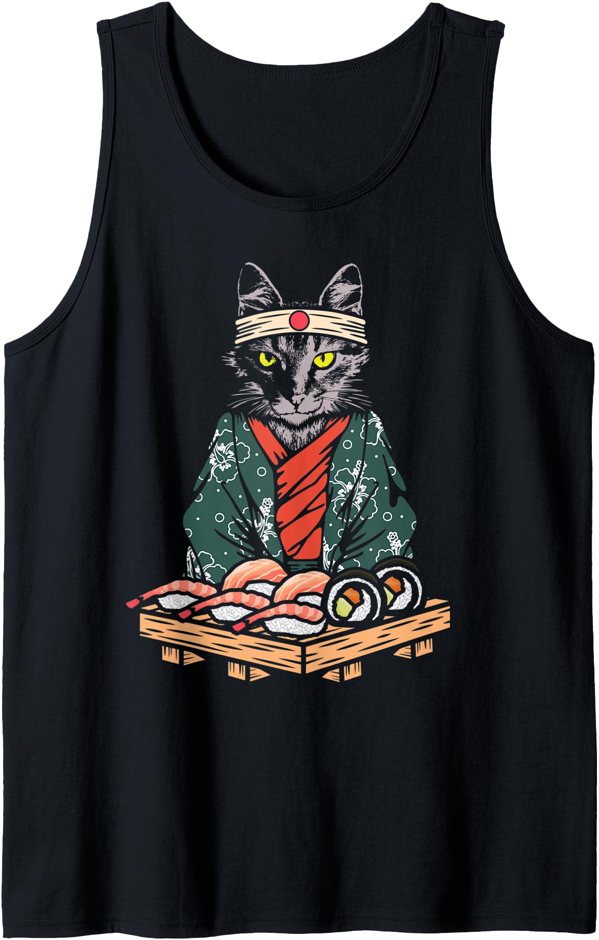 Sushi Cat Japanese Foodie Kitty Lover Crazy Cat Sushi Tank Top