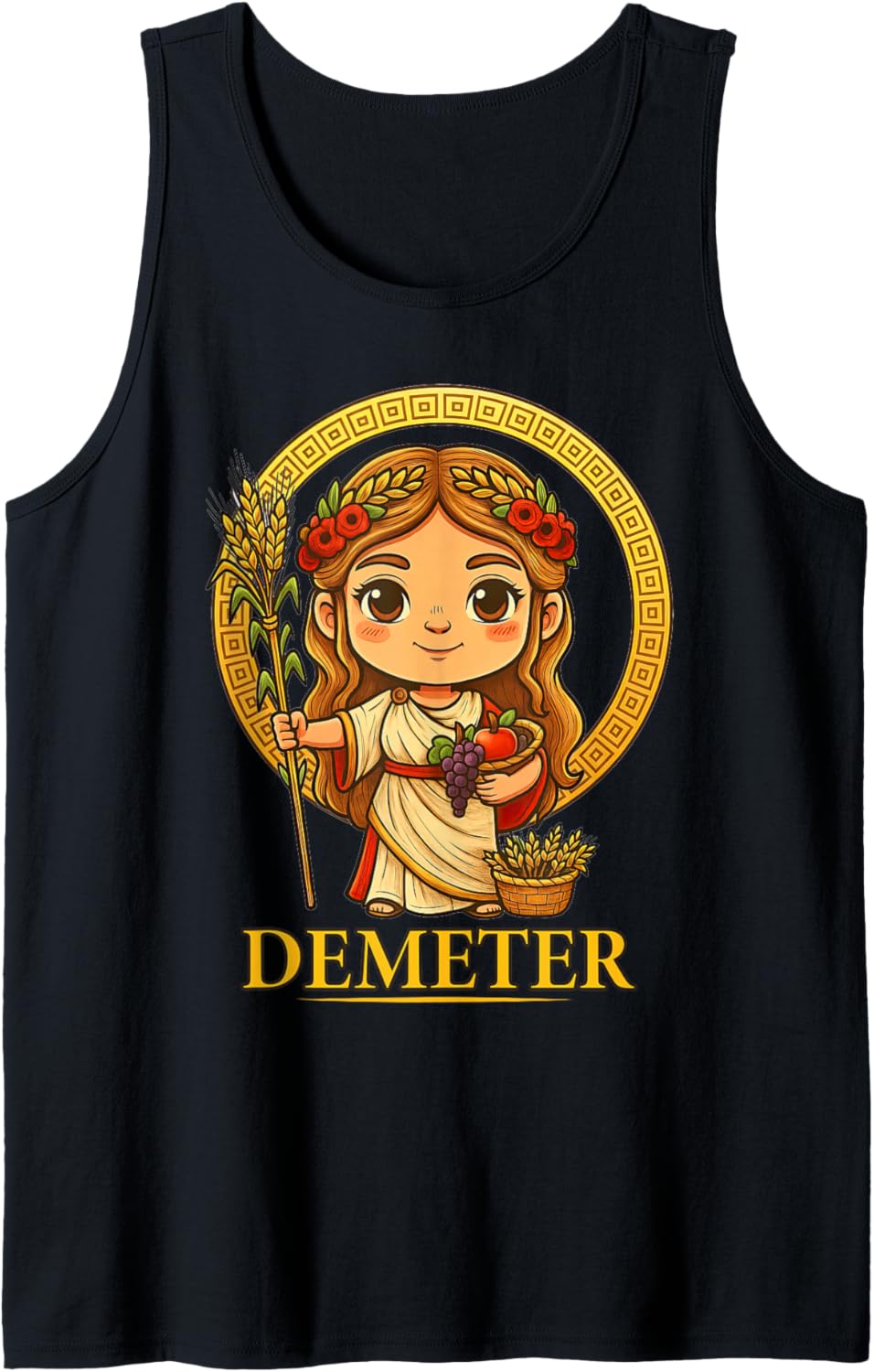 Kawaii Demeter Greek Mythology Chibi Goddess Ancient Greece Tank Top