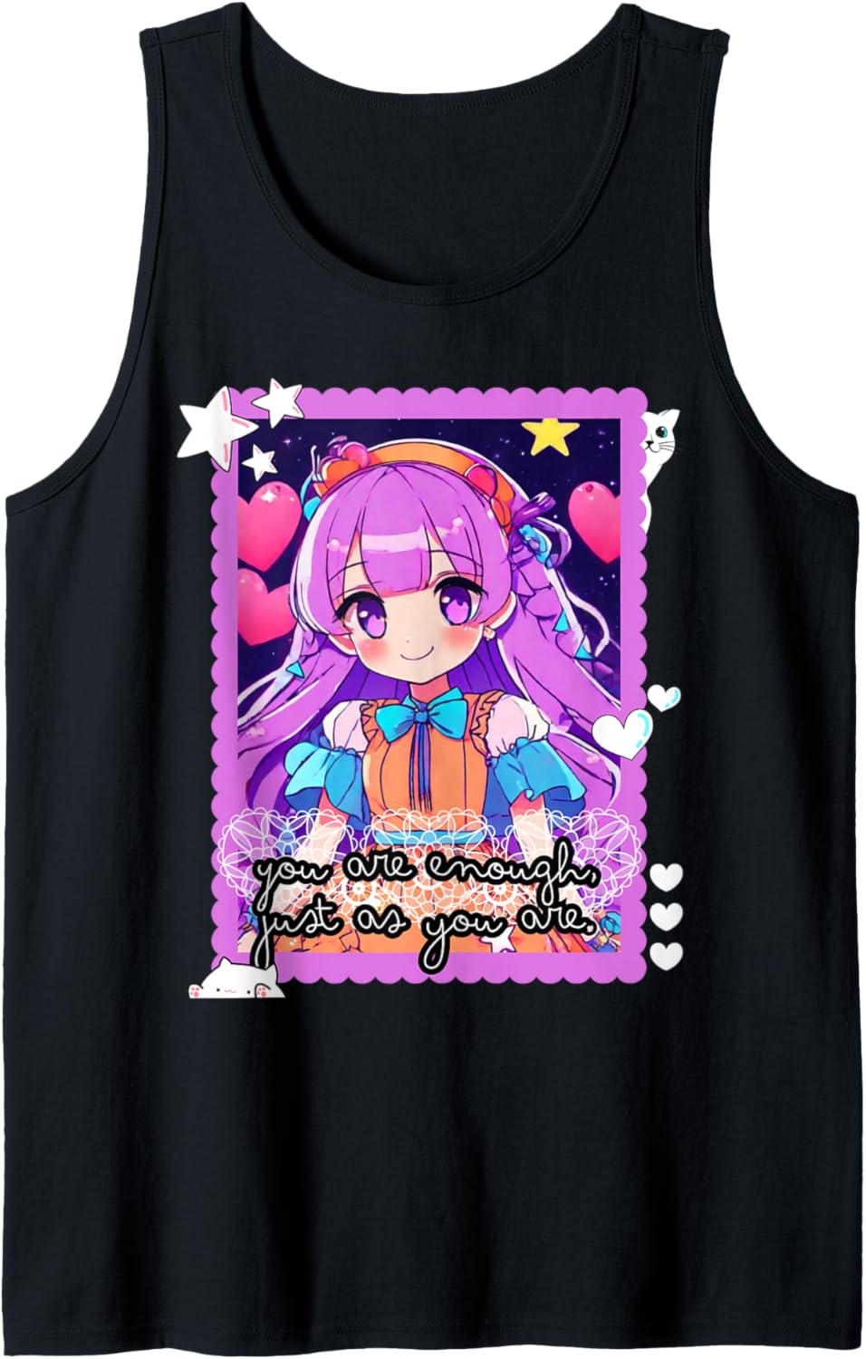 Gothic Whispers of Positivity Mental Health Chibi Cosplay Tank Top