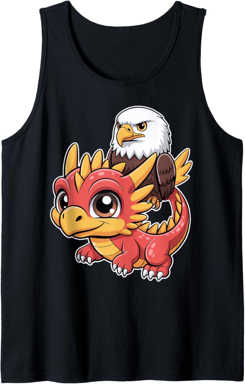 Cute Chibi Dragon With Eagle Tank Top