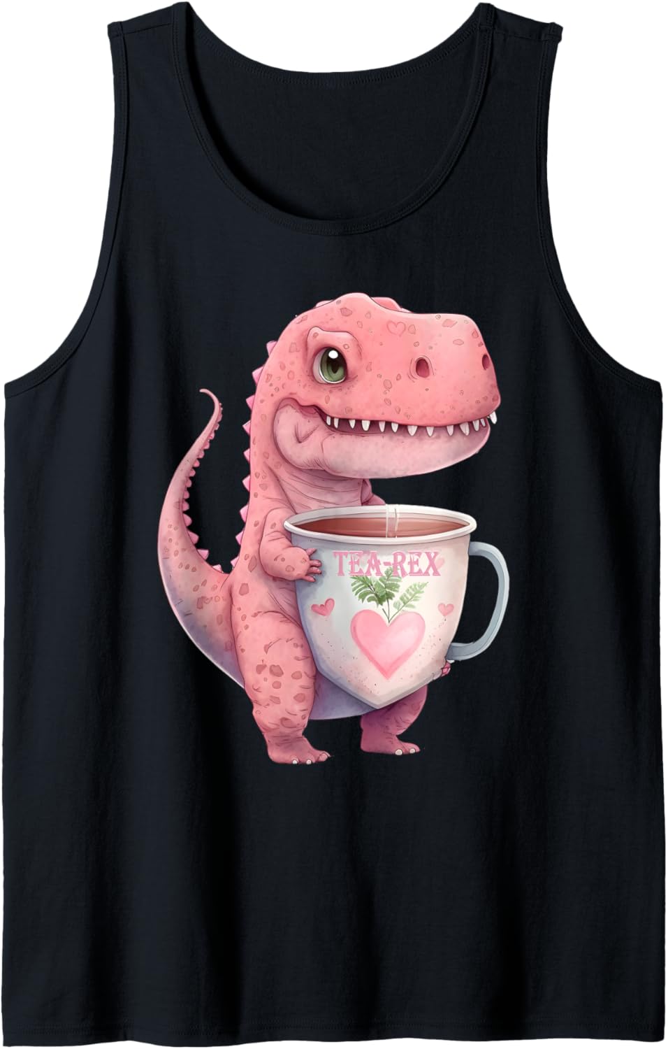 Tea Time T-Rex Dinosaur Cute Funny Chibi Kawaii Tank Top