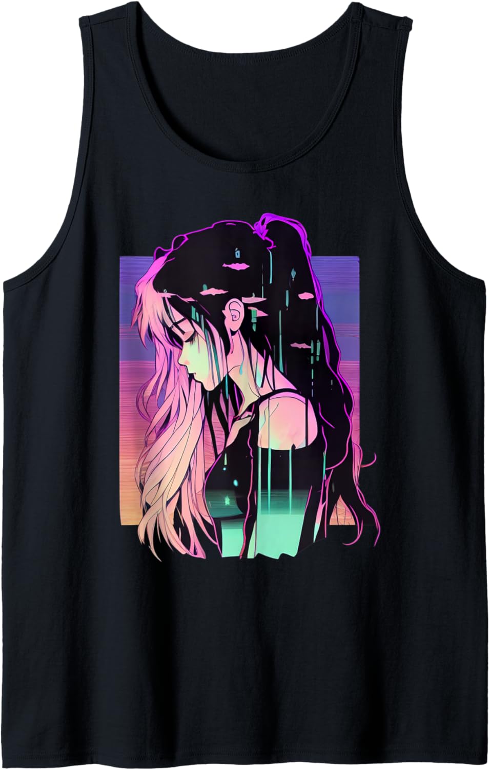 Japanese Vaporwave Sad Anime Girl Indie Aesthetic Tank Top