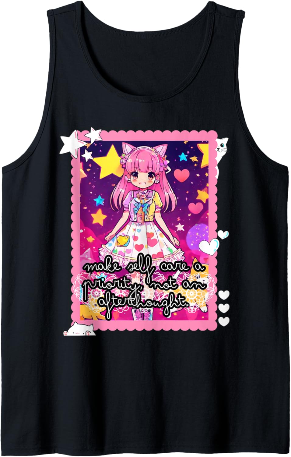 Embrace Your Inner Gothic Warrior Anime Mental Health Chibi Tank Top