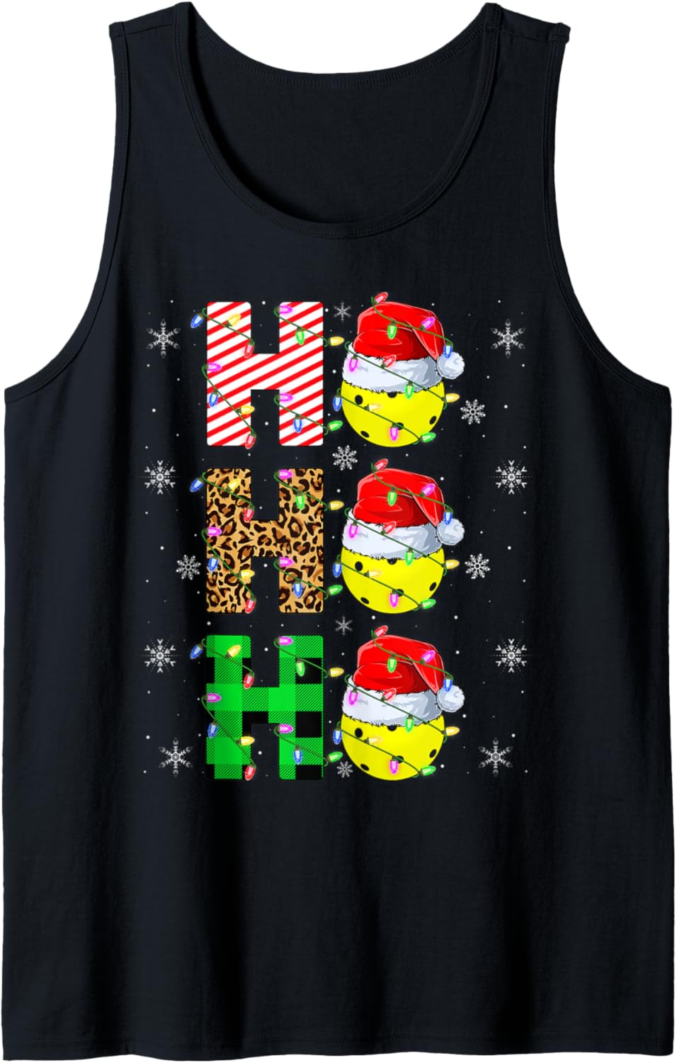 Xmas Lighting Santa Ho Ho Ho Pickleball Christmas Tank Top