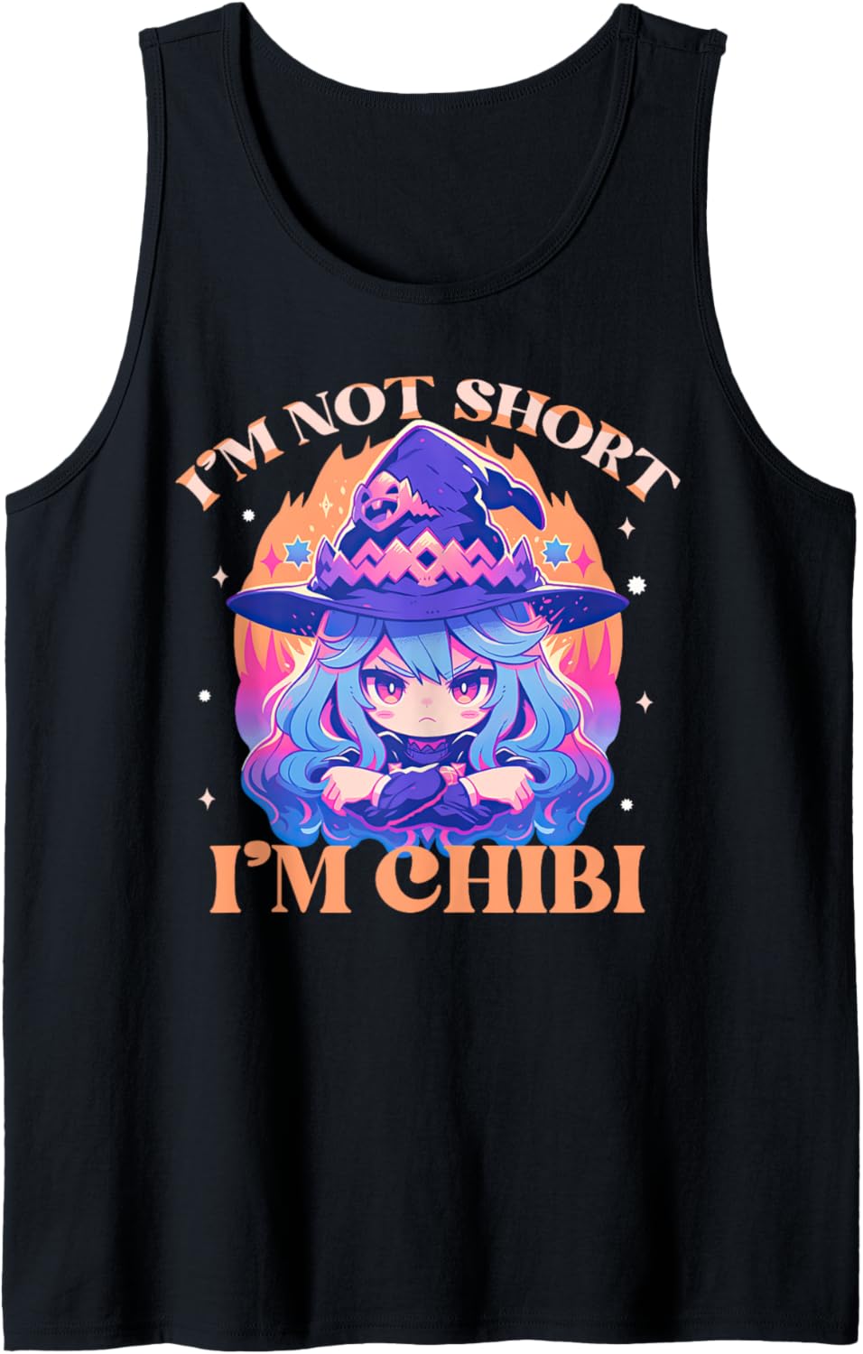 Funny Anime Witch Kawaii Japanese Chibi Goth Tank Top