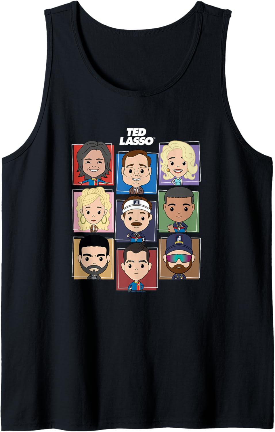 Ted Lasso Chibi Character Color Pop Box Up Portraits Tank Top
