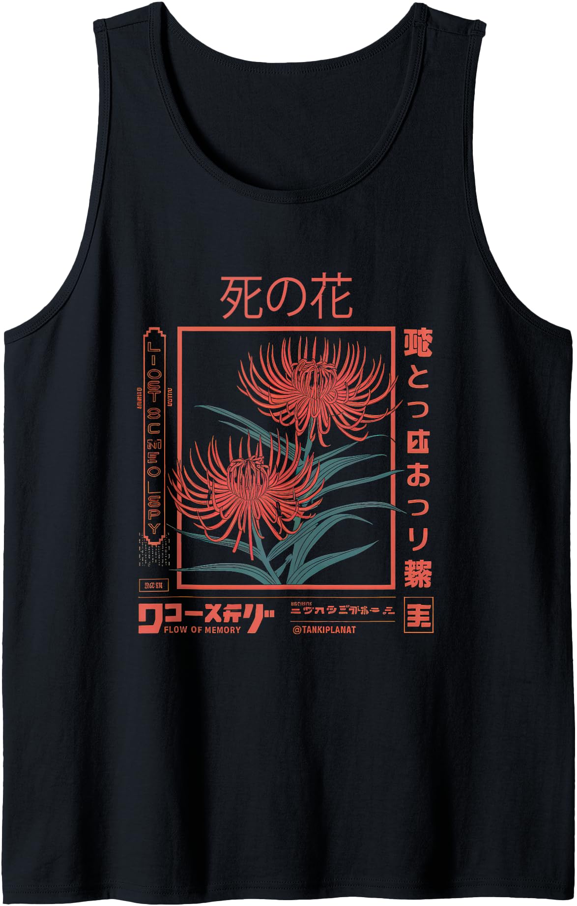 Japanese T-Shirt for Men and Women, Spider Lily Anime Flower Tank Top