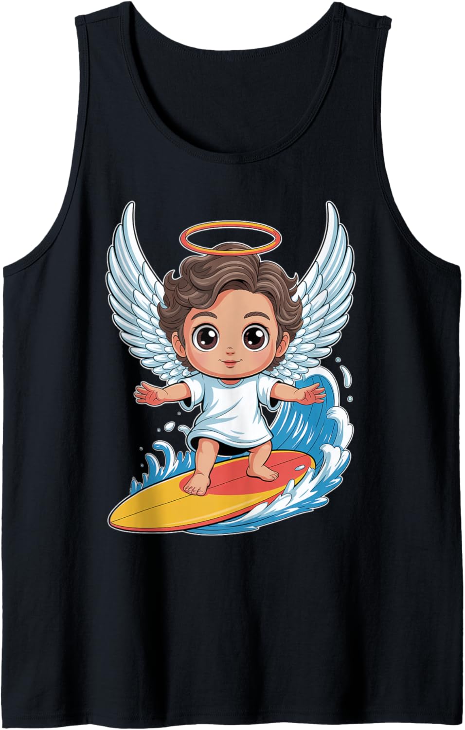 Cute Surfing Angel Chibi Tank Top