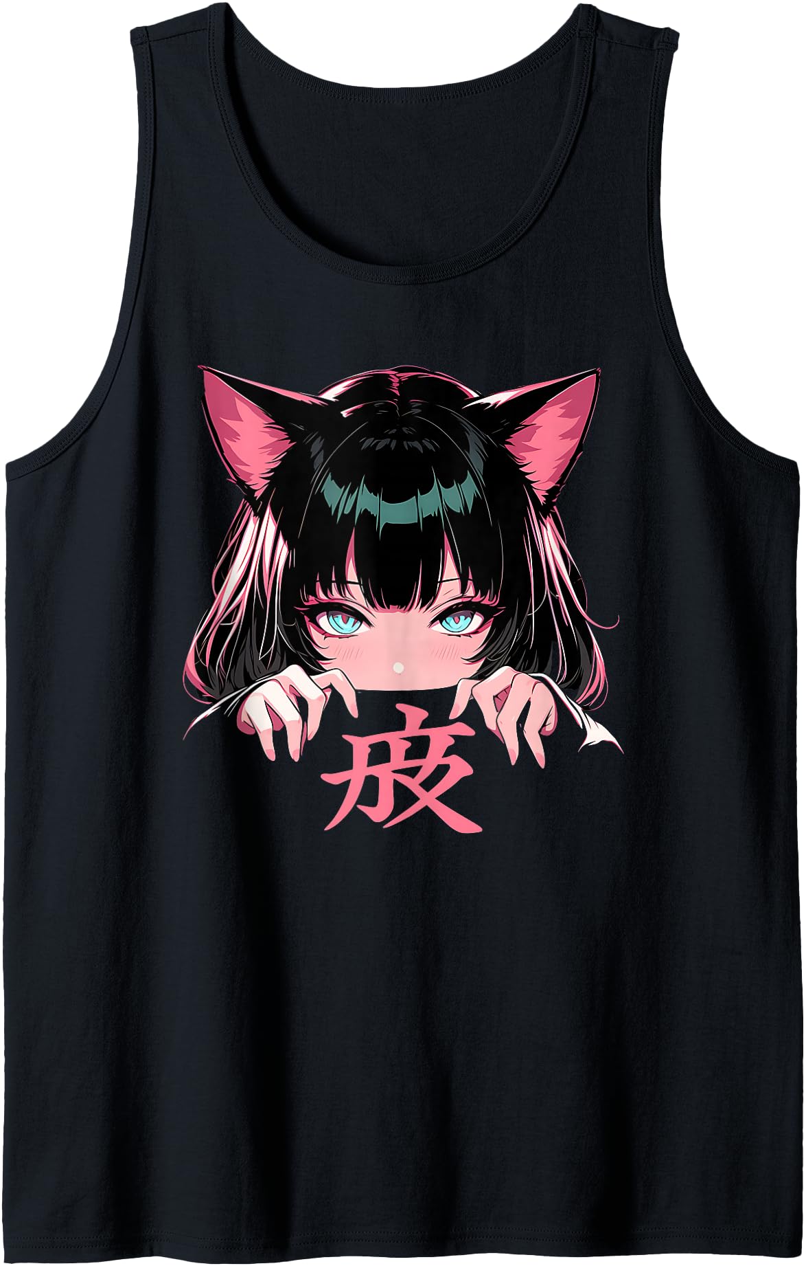 Anime Waifu Cute Anime manga Cat Girl Sweet Retro Japan Tank Top