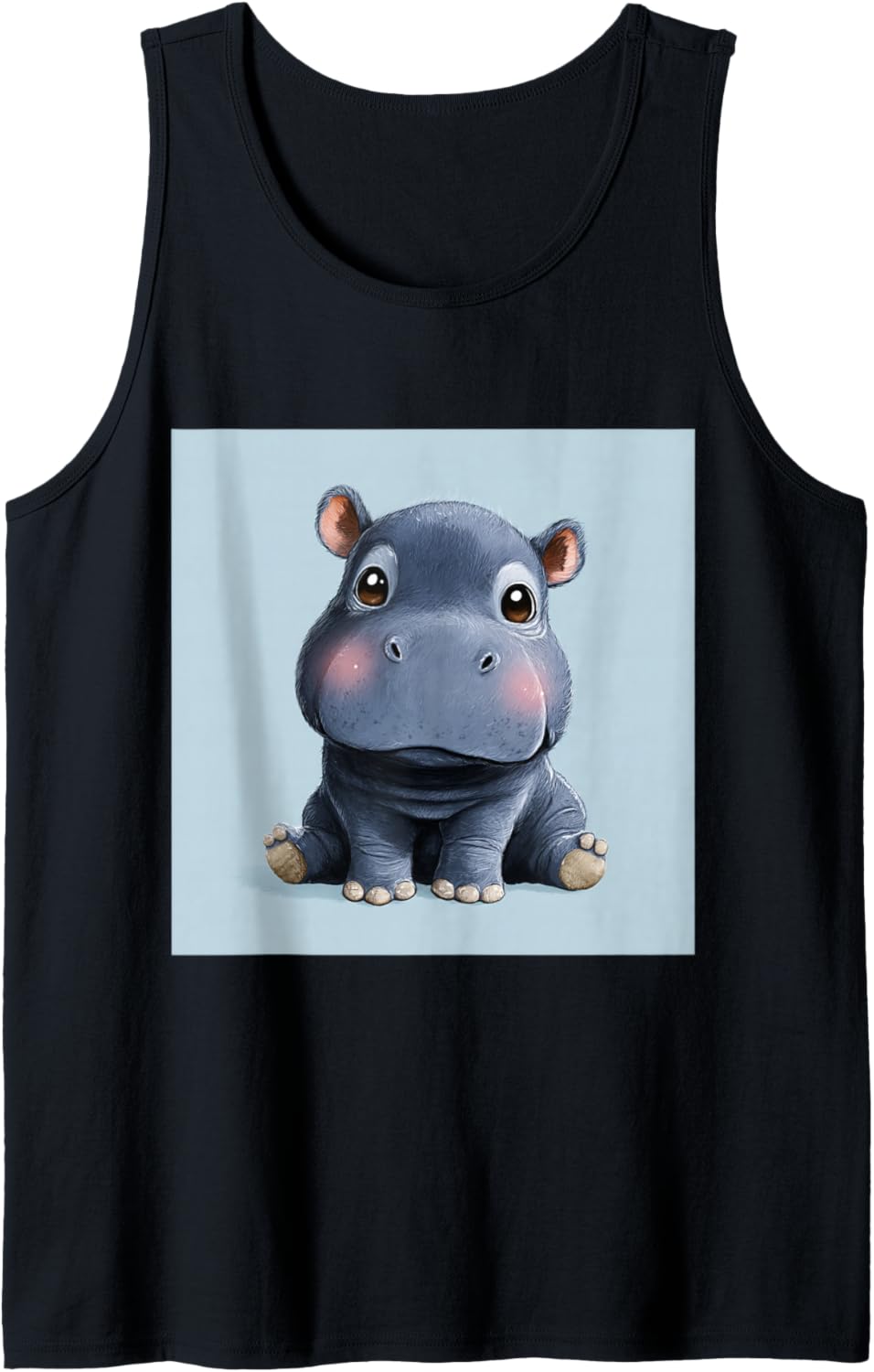 Cute Cartoon Hippo Chibi Style Cute Baby Hippo Tank Top
