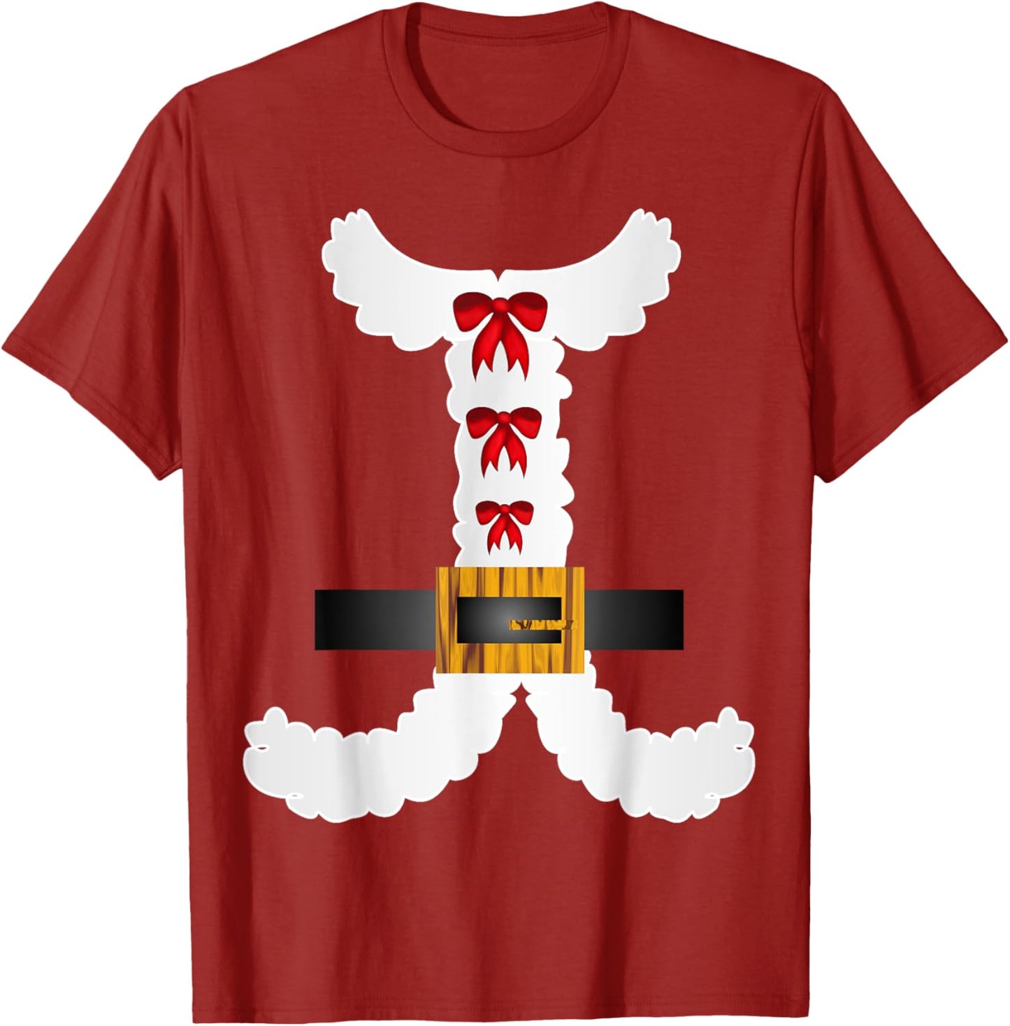 Cranberrysky Retro Cute Cartoon Christmas Mrs Claus T-Shirt - Women's Red Short Sleeve Classic Fit T-Shirt - Small