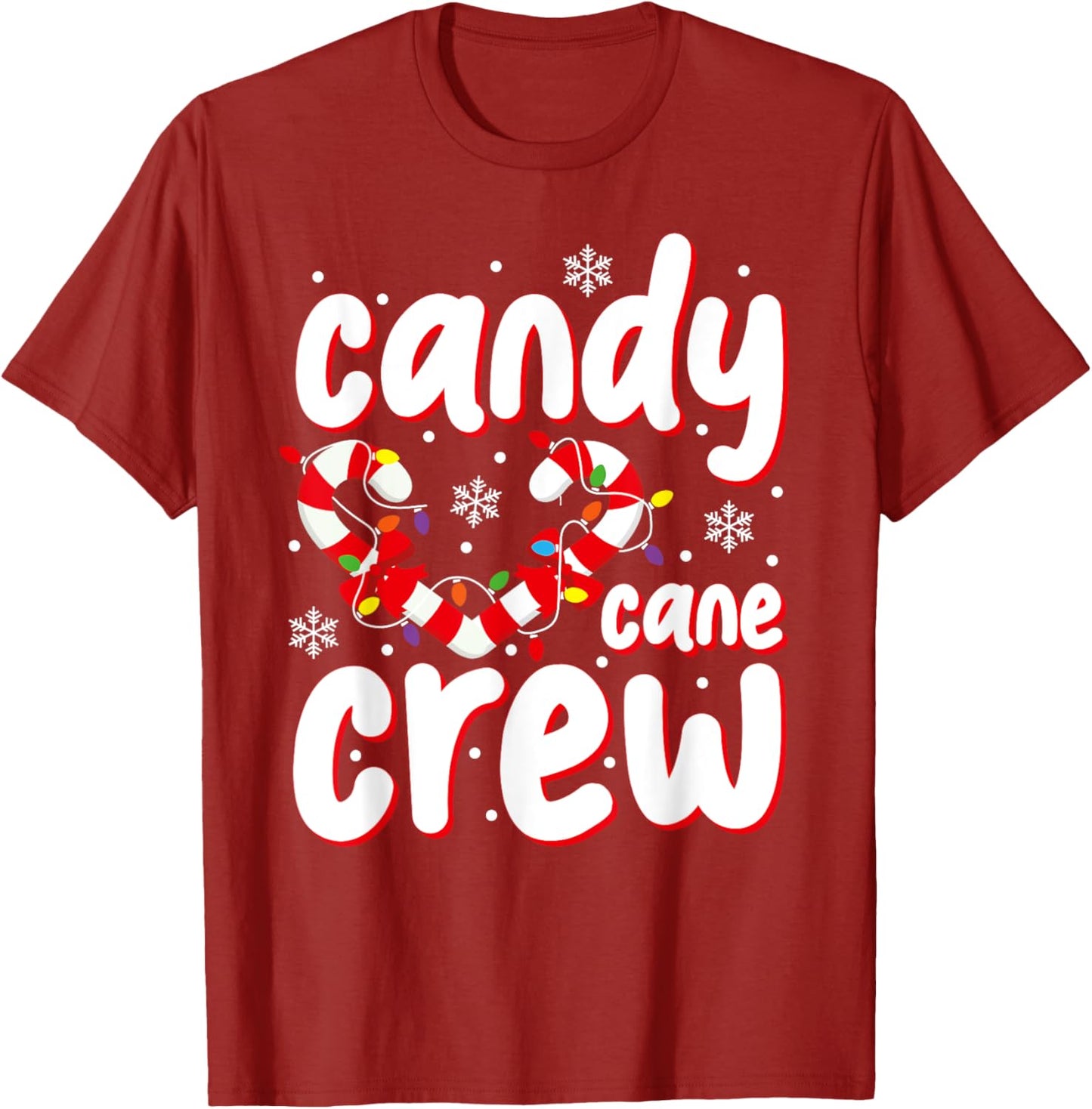 Christmas Candy Cane Crew Santa Xmas Kids Toddler Women Men T-Shirt
