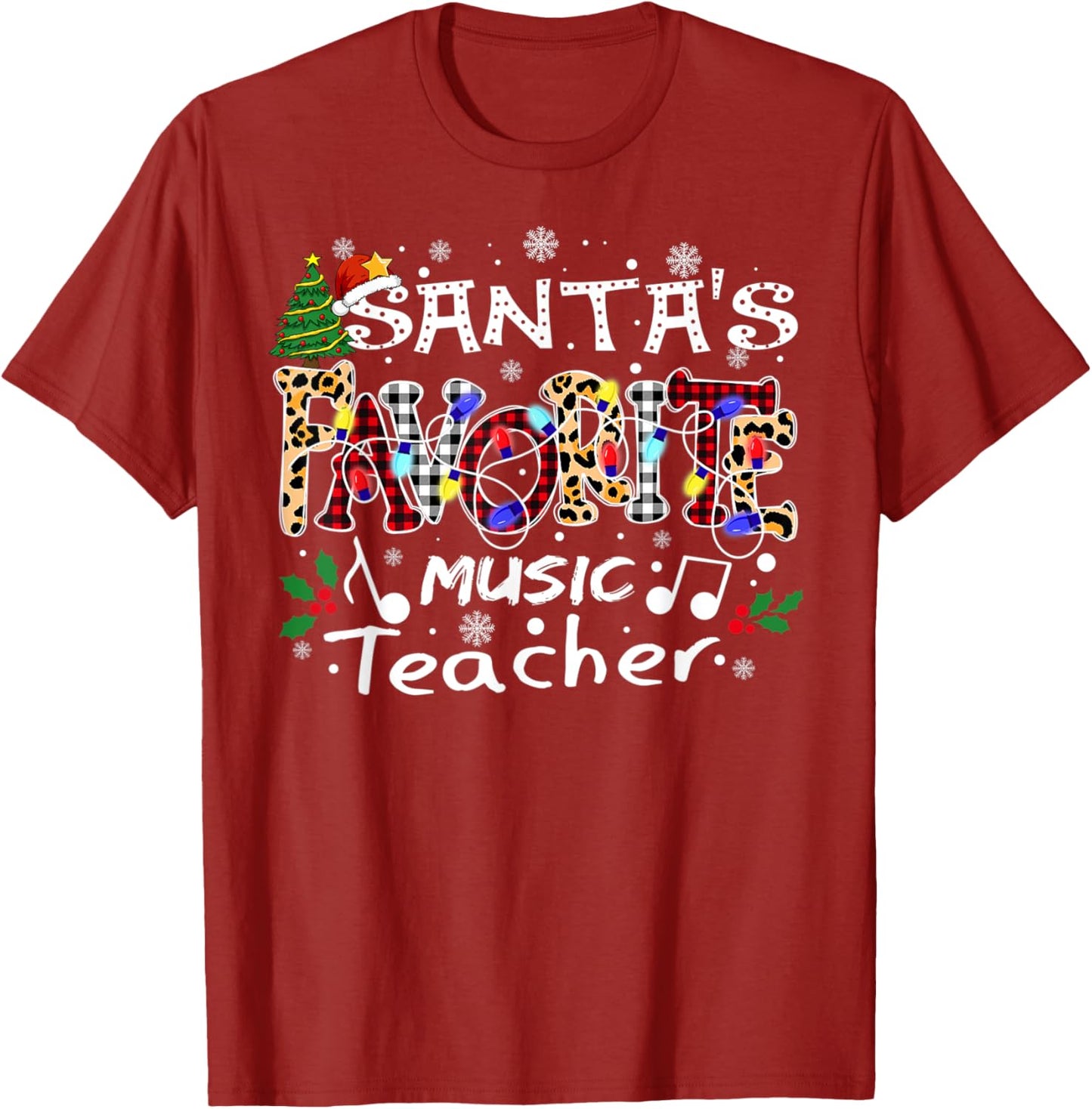 Merry Christmas Santa's Favorite Music Teacher Xmas Lights