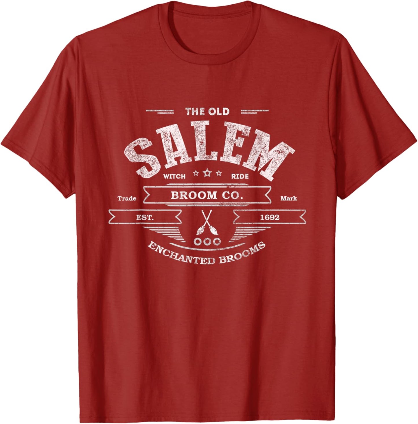 Funny Olde SALEM Massachusetts Witch BROOM COMPANY Scary Co