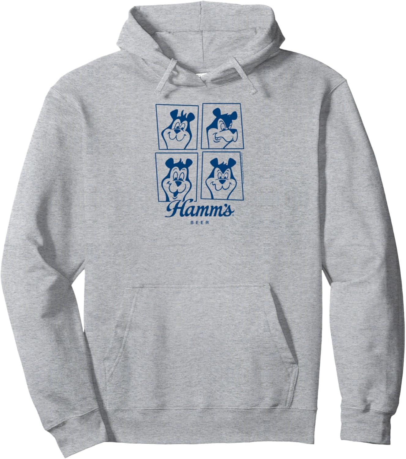 Hamm's - Beer Bear Cartoon Mascot Sascha Face Grid Pullover Hoodie