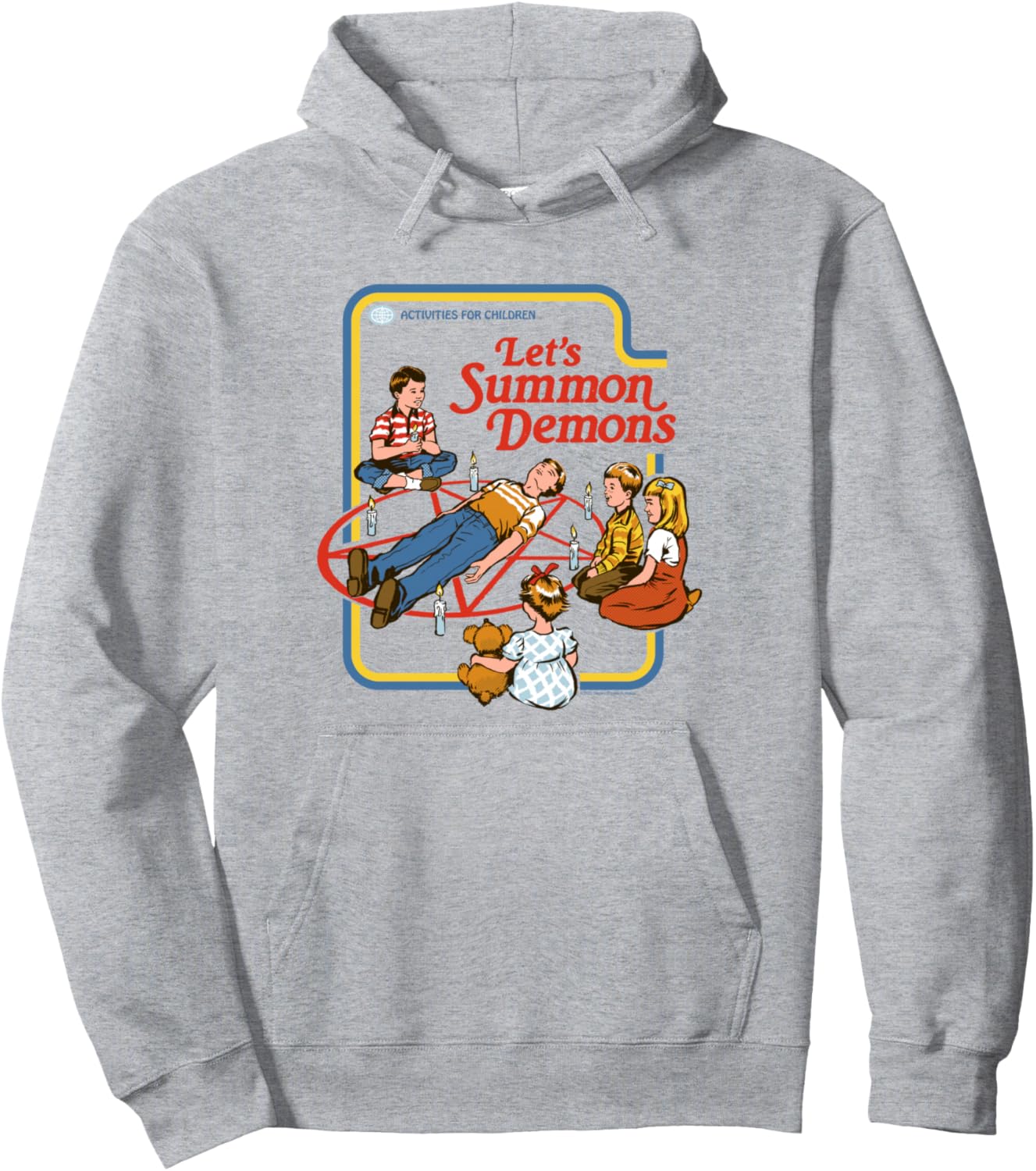 Steven Rhodes Let's Summon Demons Pentagram Retro Dark Humor Pullover Hoodie