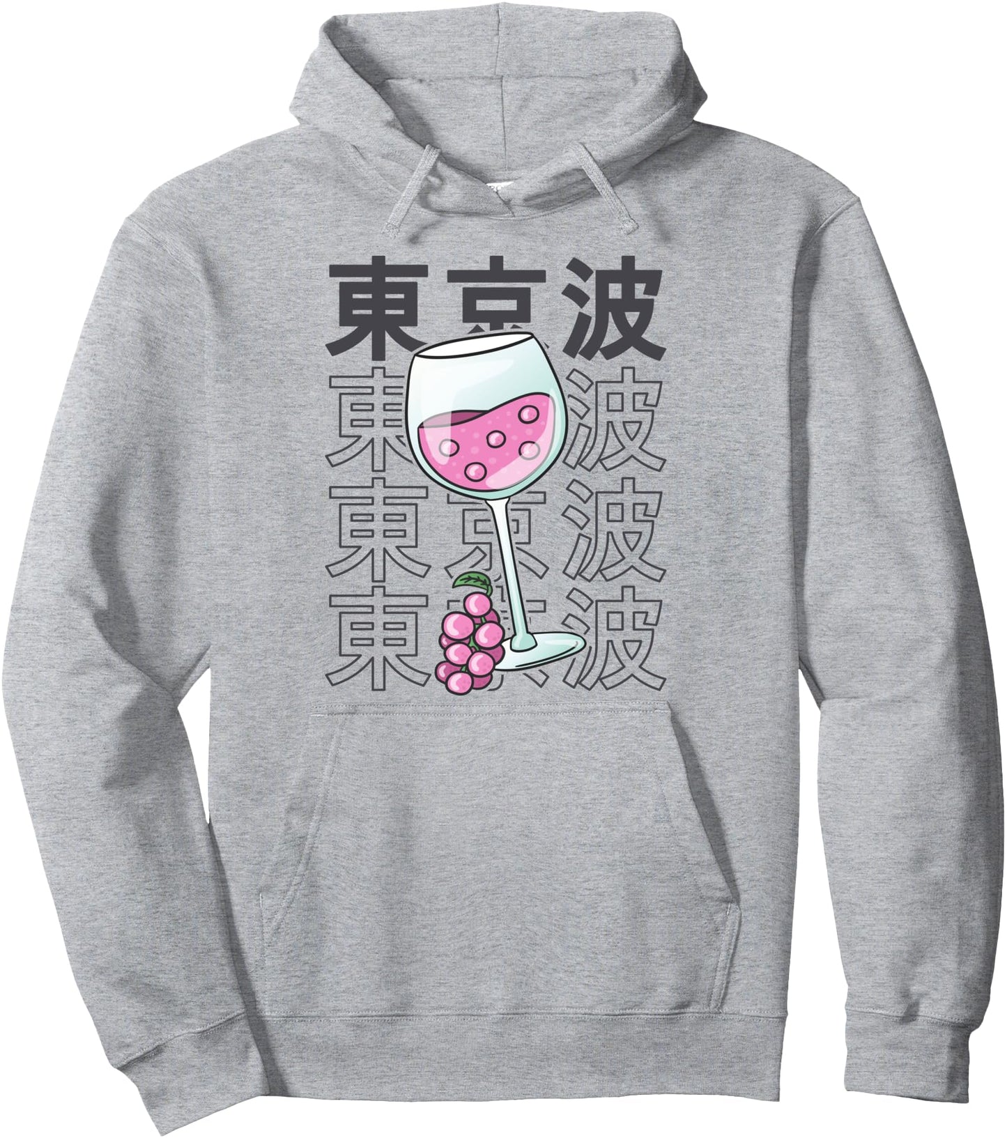 Wine Glass Pink Japanese Kawaii Aesthetic Otaku Anime Women Pullover Hoodie