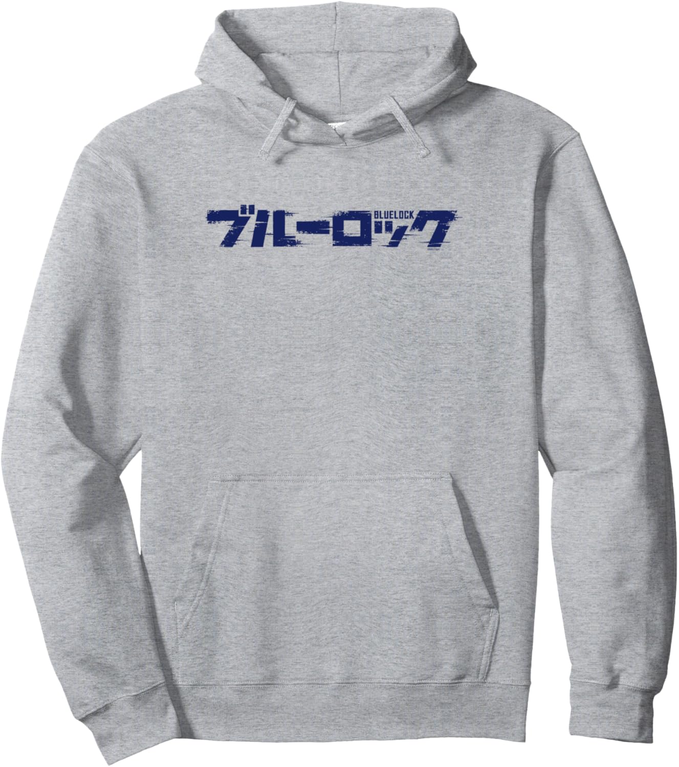 Blue Lock Official Distressed Glitch Chest Japanese Logo Pullover Hoodie