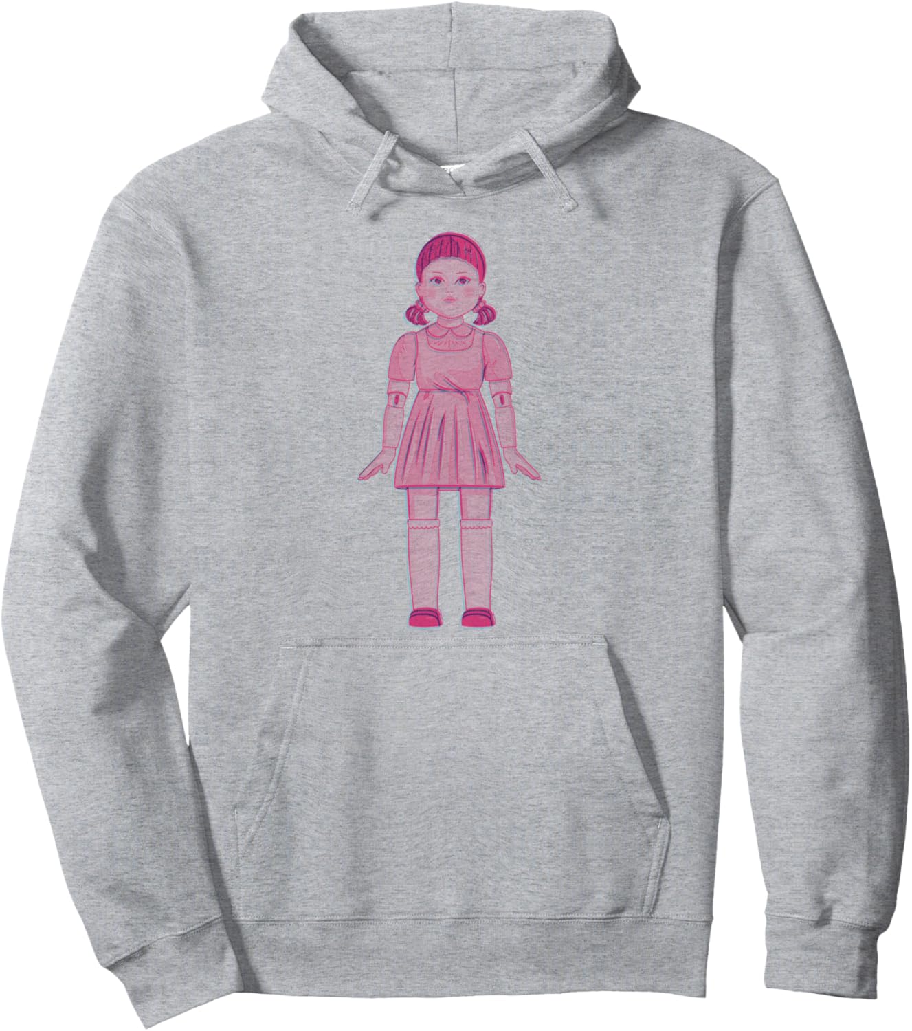 Squid Game Pink Doll Outline Pullover Hoodie