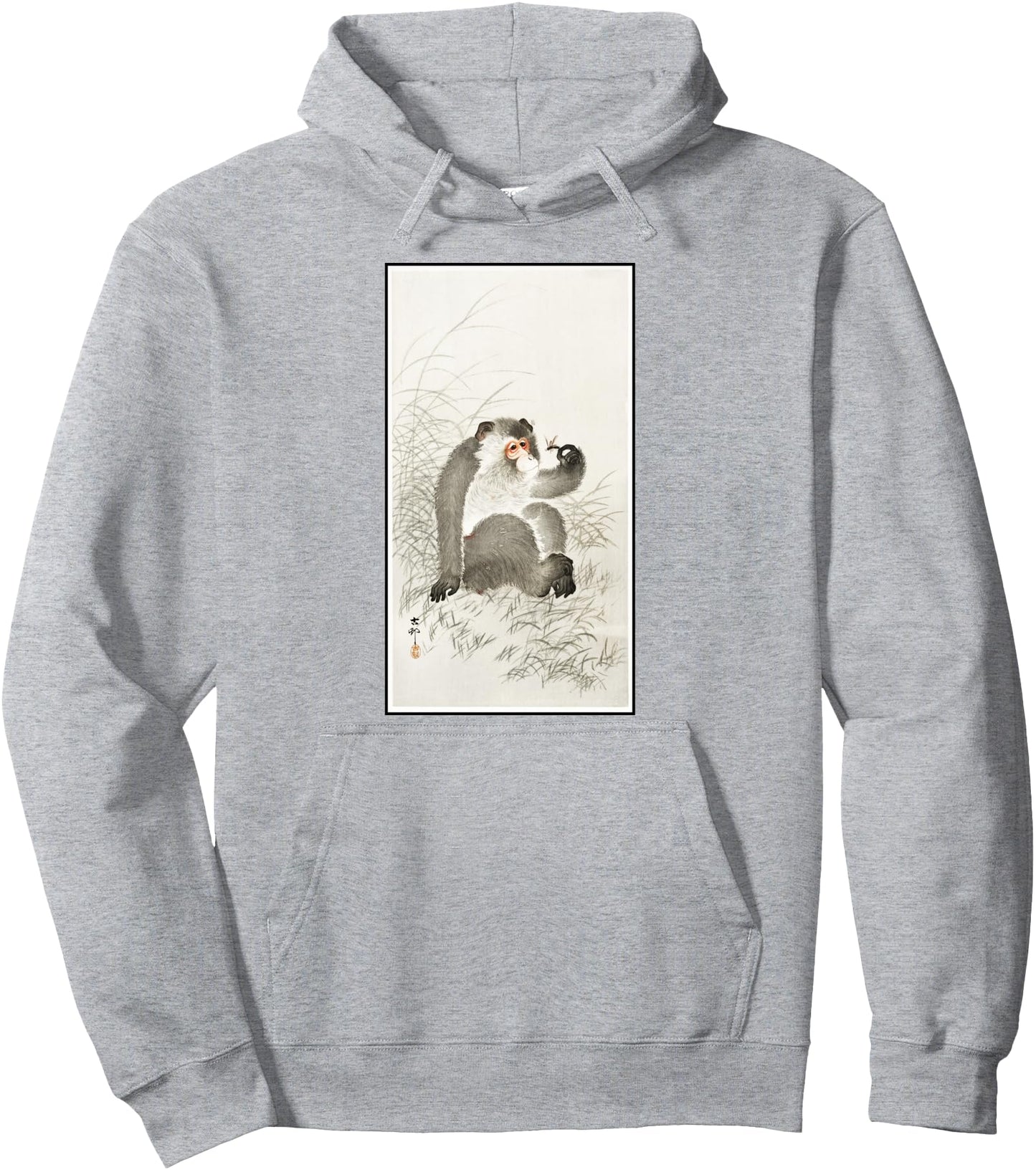 Monkey Holding An Insect by Ohara Koson Japanese Art Pullover Hoodie