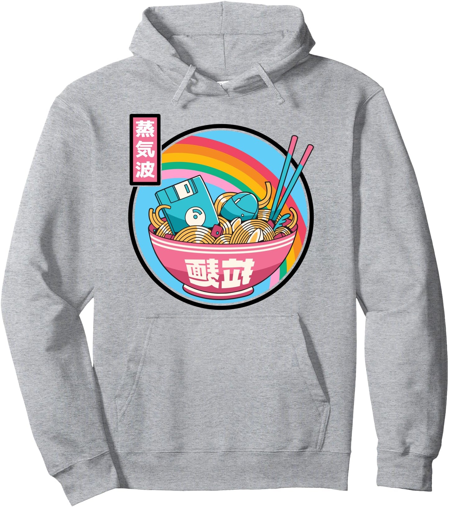 Digital Ramen Bowl Japan Style Pastel Otaku Anime Vaporwave Pullover Hoodie