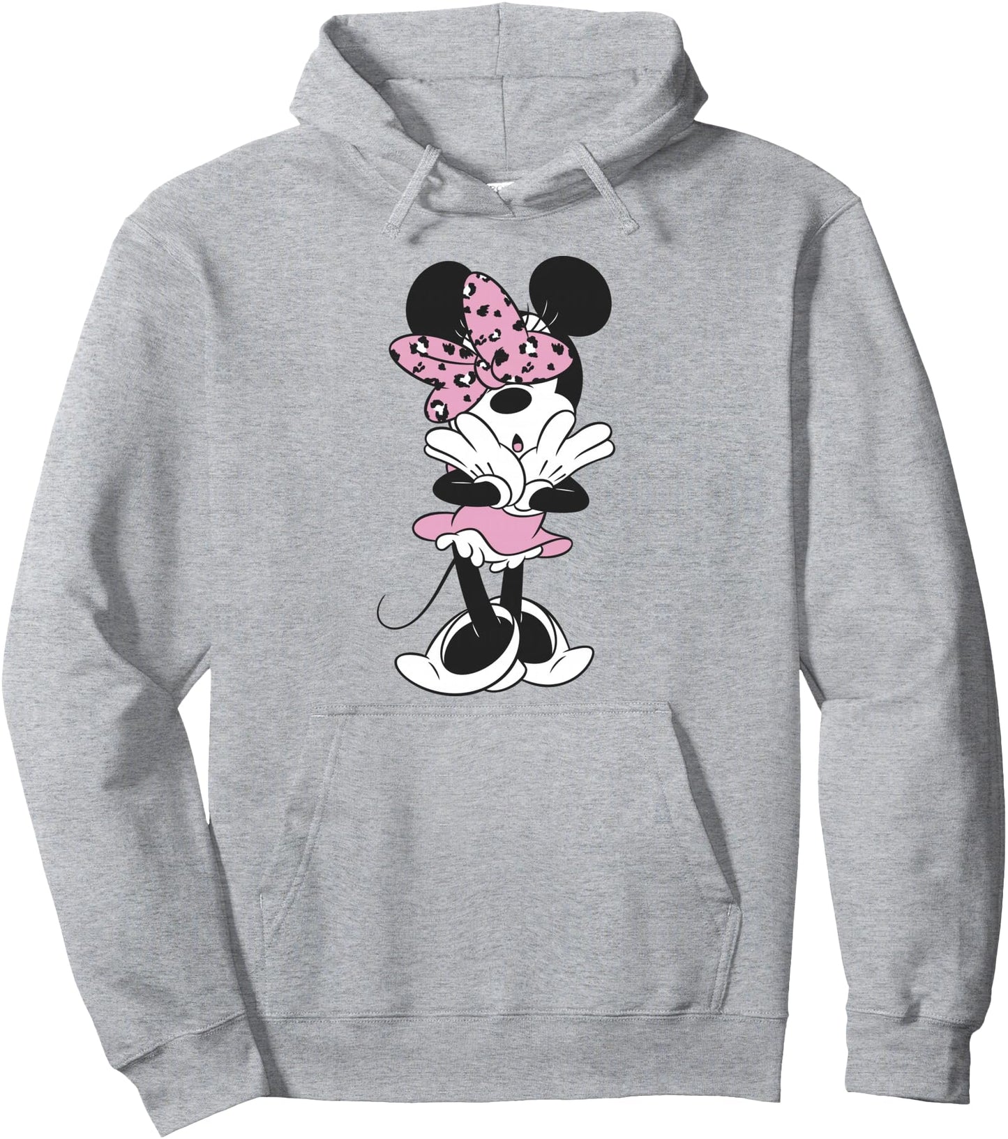 Disney Minnie Mouse Leopard Pink Bow Cutie Portrait Pullover Hoodie