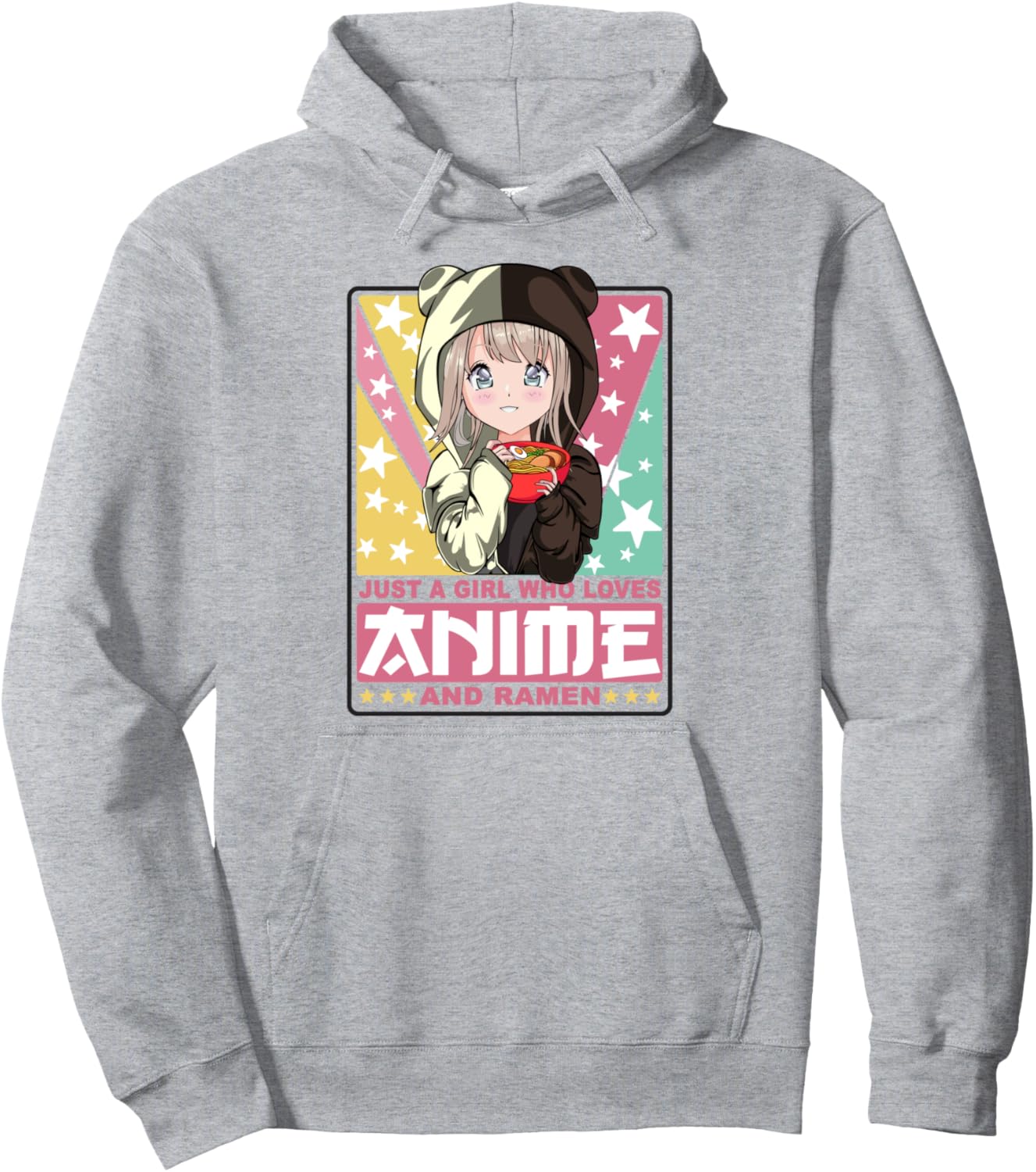 Anime Merch For Teens - Kawaii Neko Girl - Anime & Ramen Pullover Hoodie