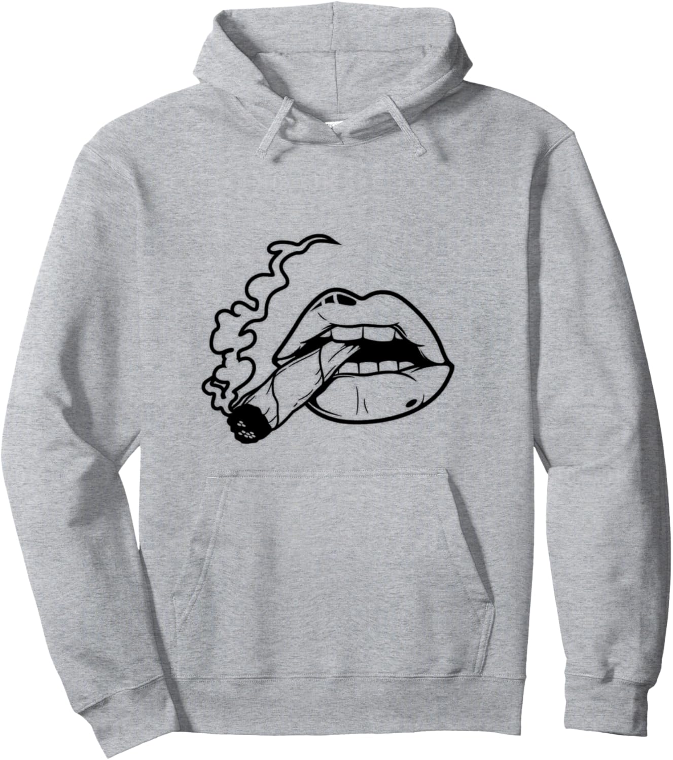 Cigarette Lips Motif Smoking Hoodie Graffiti Art Tattoo Pullover Hoodie