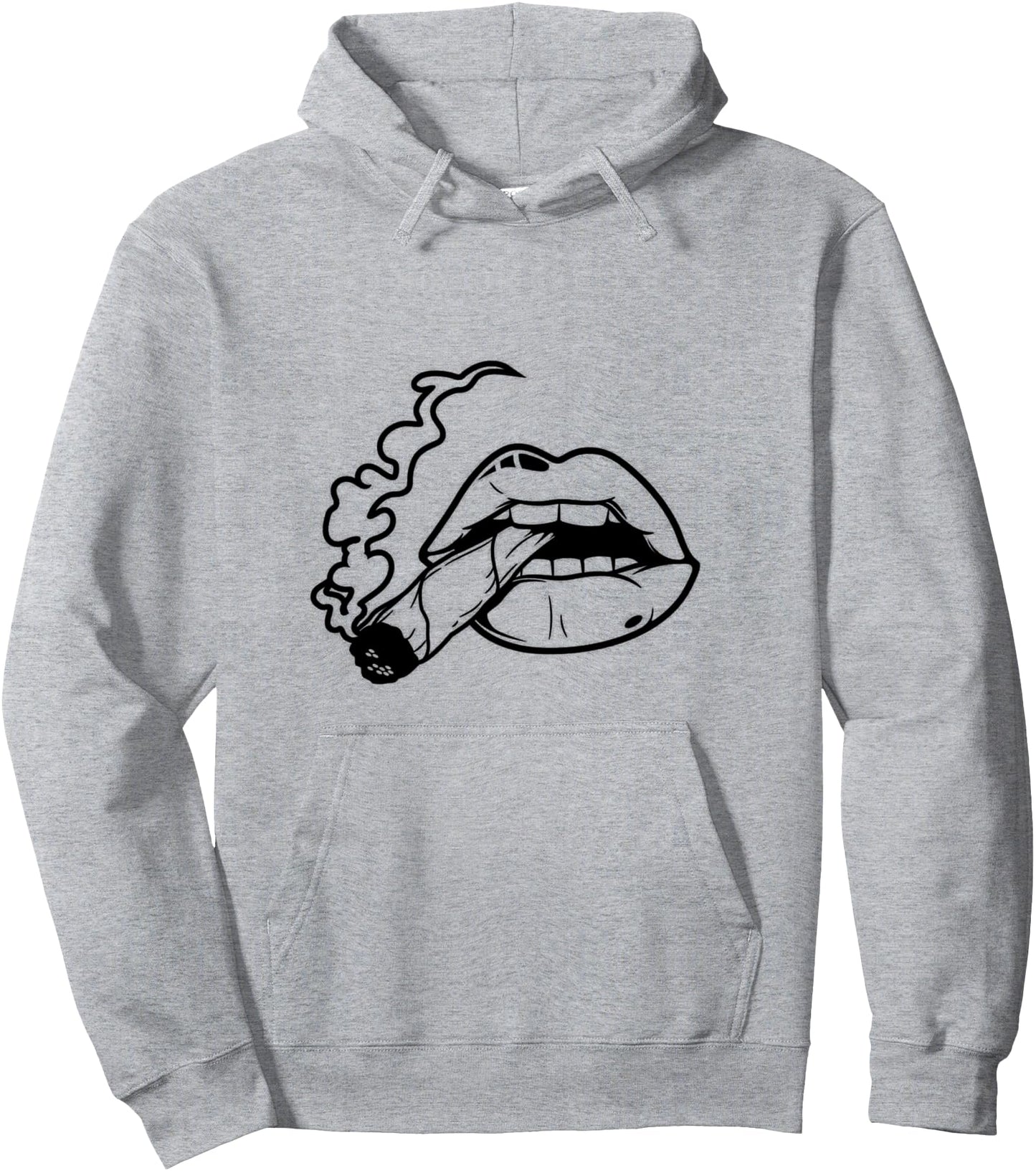 Cigarette Lips Motif Smoking Hoodie Graffiti Art Tattoo Pullover Hoodie