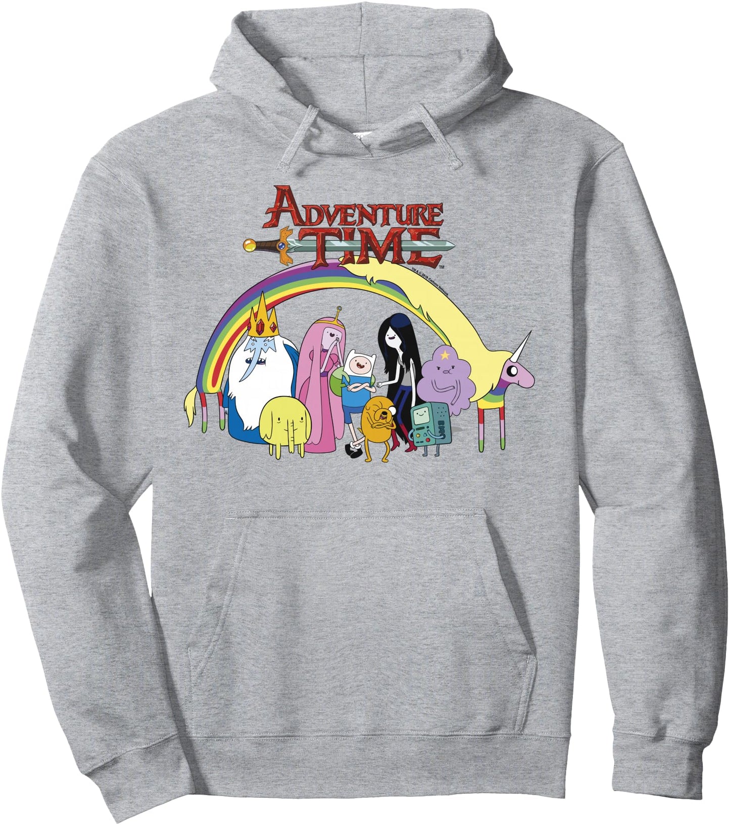 Adventure Time Classic Rainbow Unicorn Group Shot Pullover Hoodie