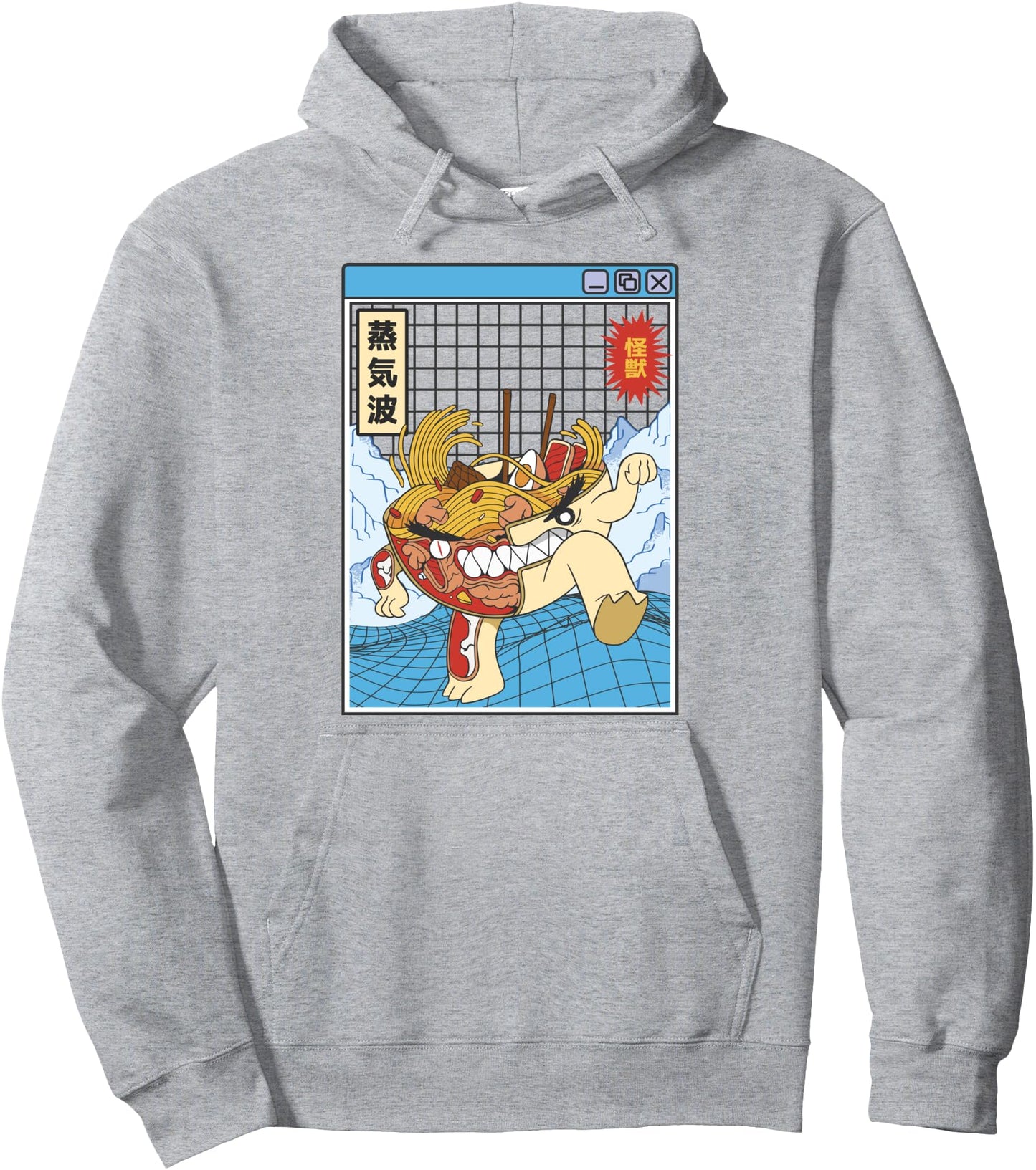 Angry Ramen Bowl X-Ray Japan Style Otaku Anime Vaporwave Pullover Hoodie