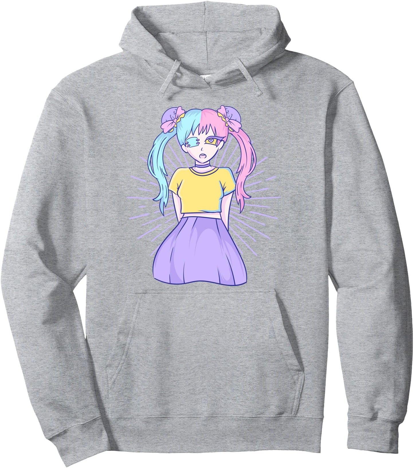 Pink Gothic Girl - Cute Pastel Goth Kawaii Anime Pullover Hoodie