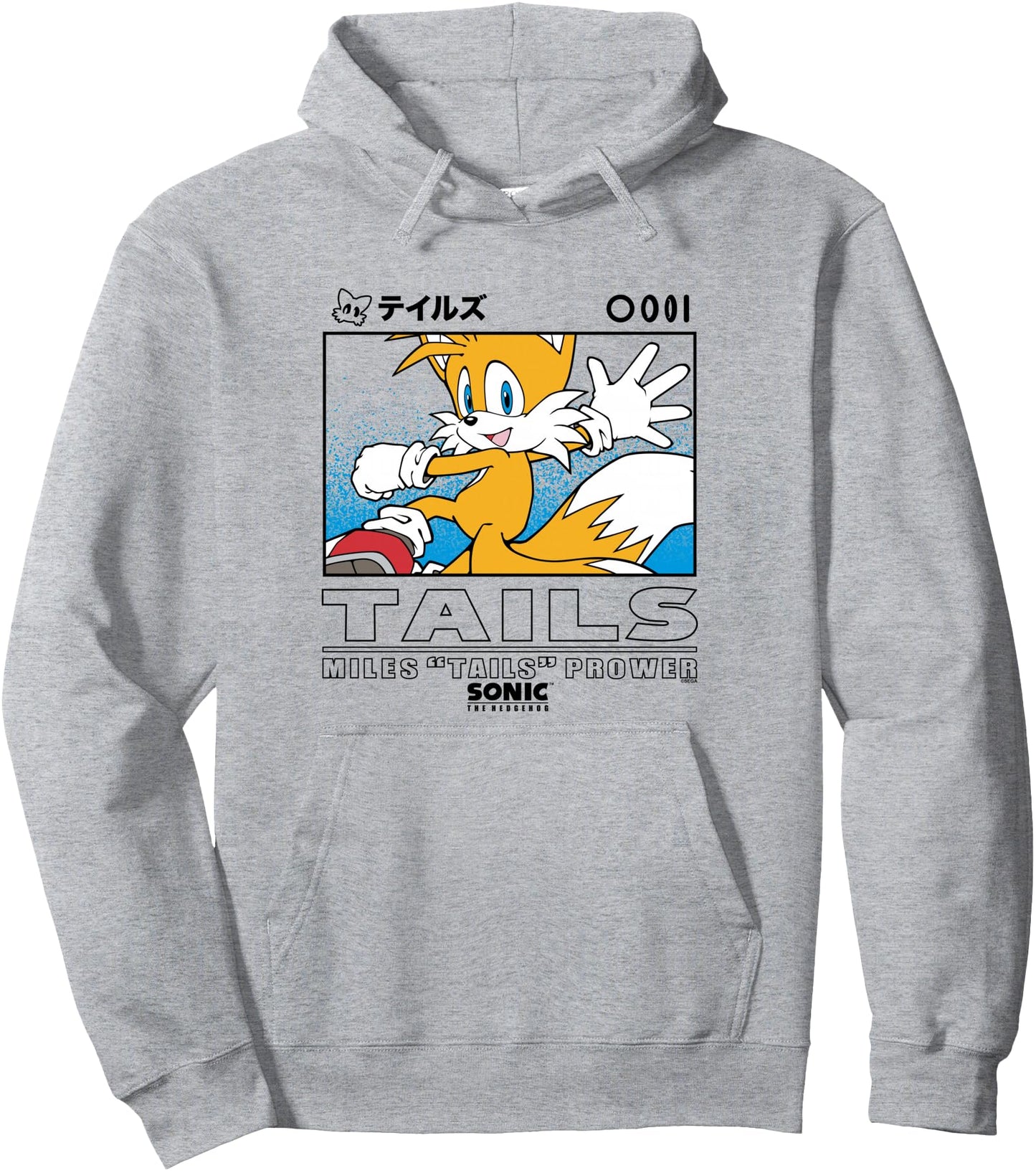 Sonic The Hedgehog Miles Tails Prower Kanji Portrait Pullover Hoodie