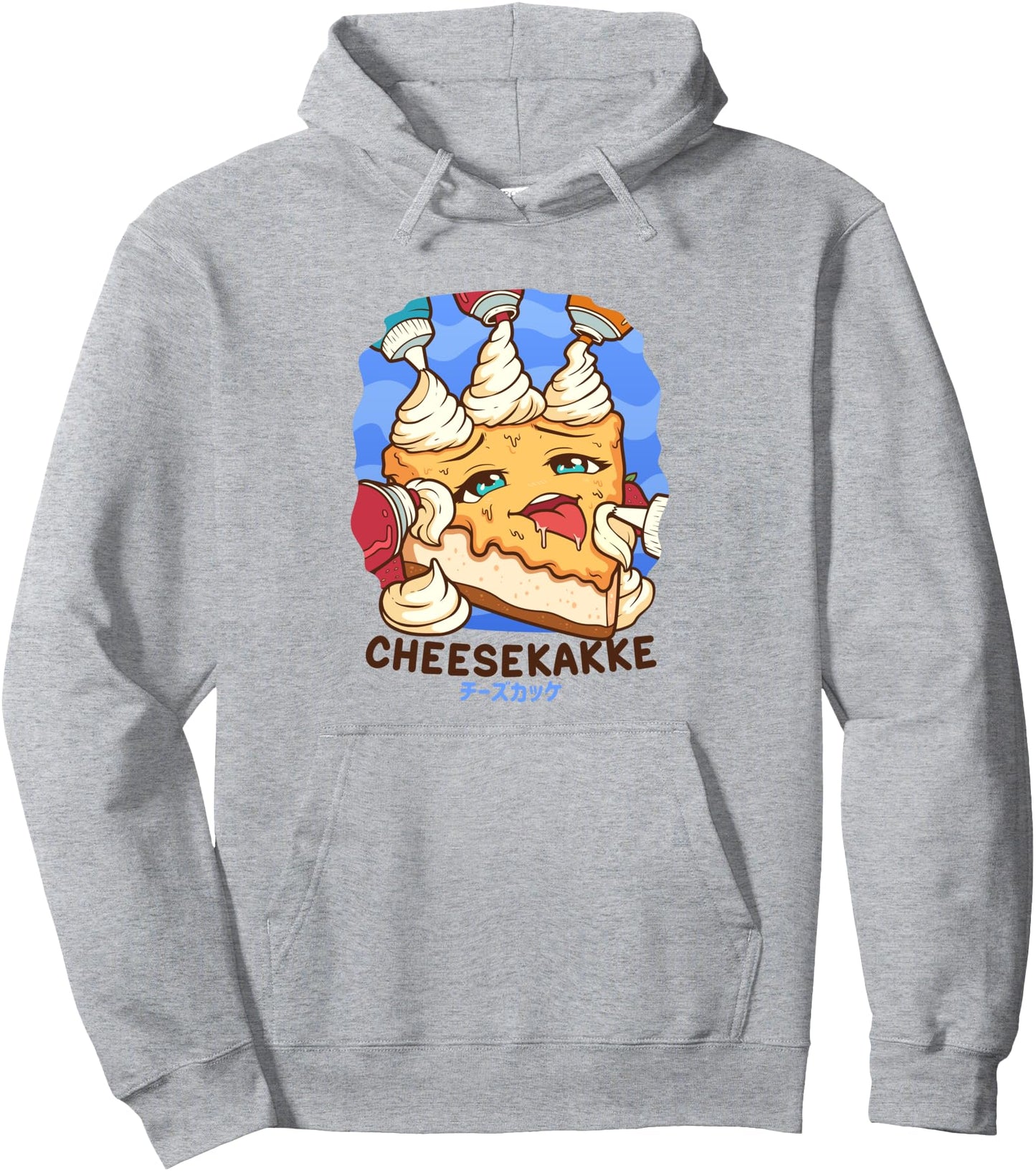 Funny Naughty Foodie Pun Kawaii Cheesekakke Japanese Pullover Hoodie
