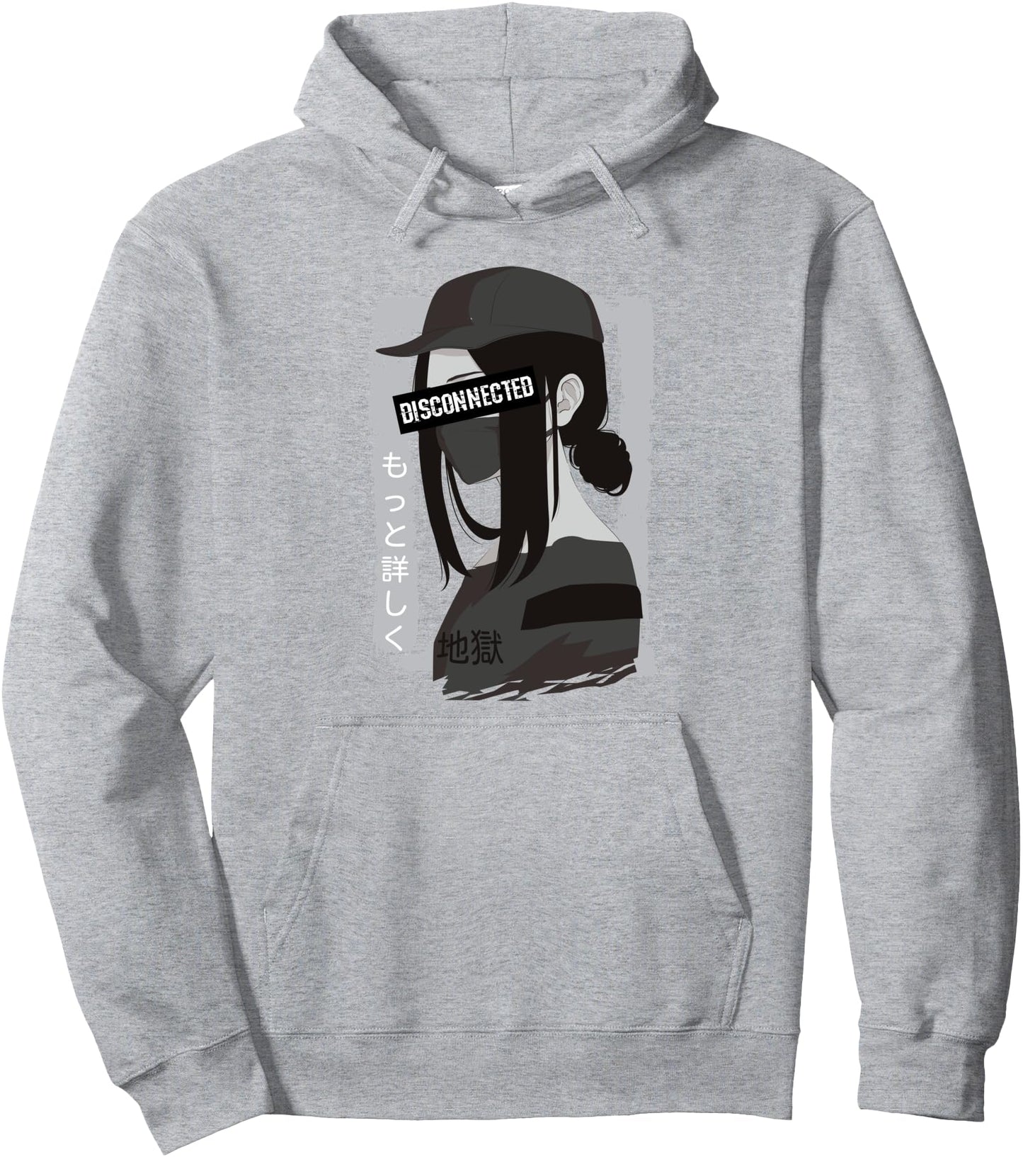 Vaporwave Aesthetic Disconnected - Anime Girl Sad Japanese Pullover Hoodie