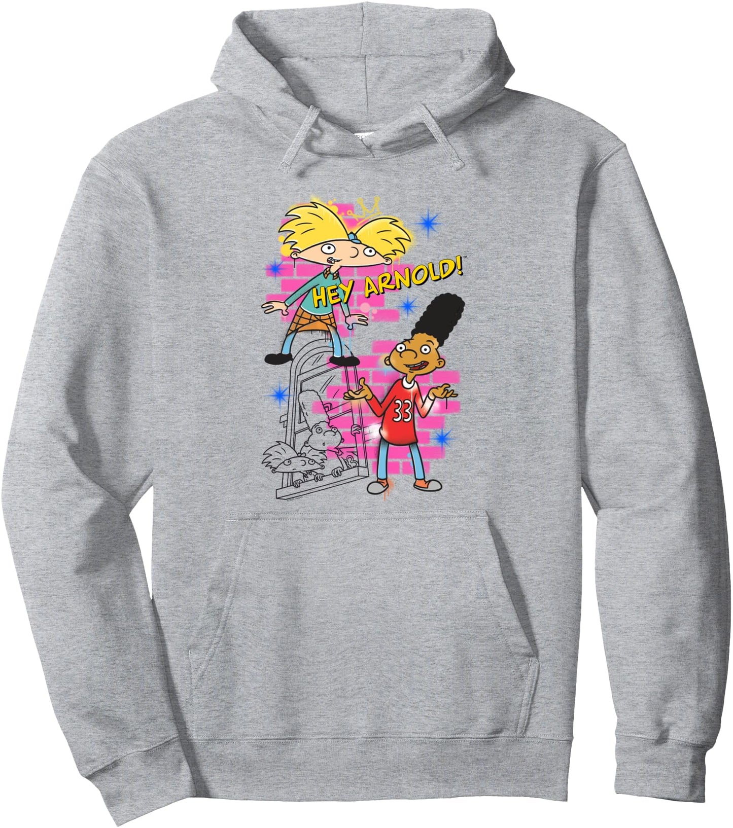 Hey Arnold Arnold and Gerald Airbrush Funny Cartoon Pullover Hoodie