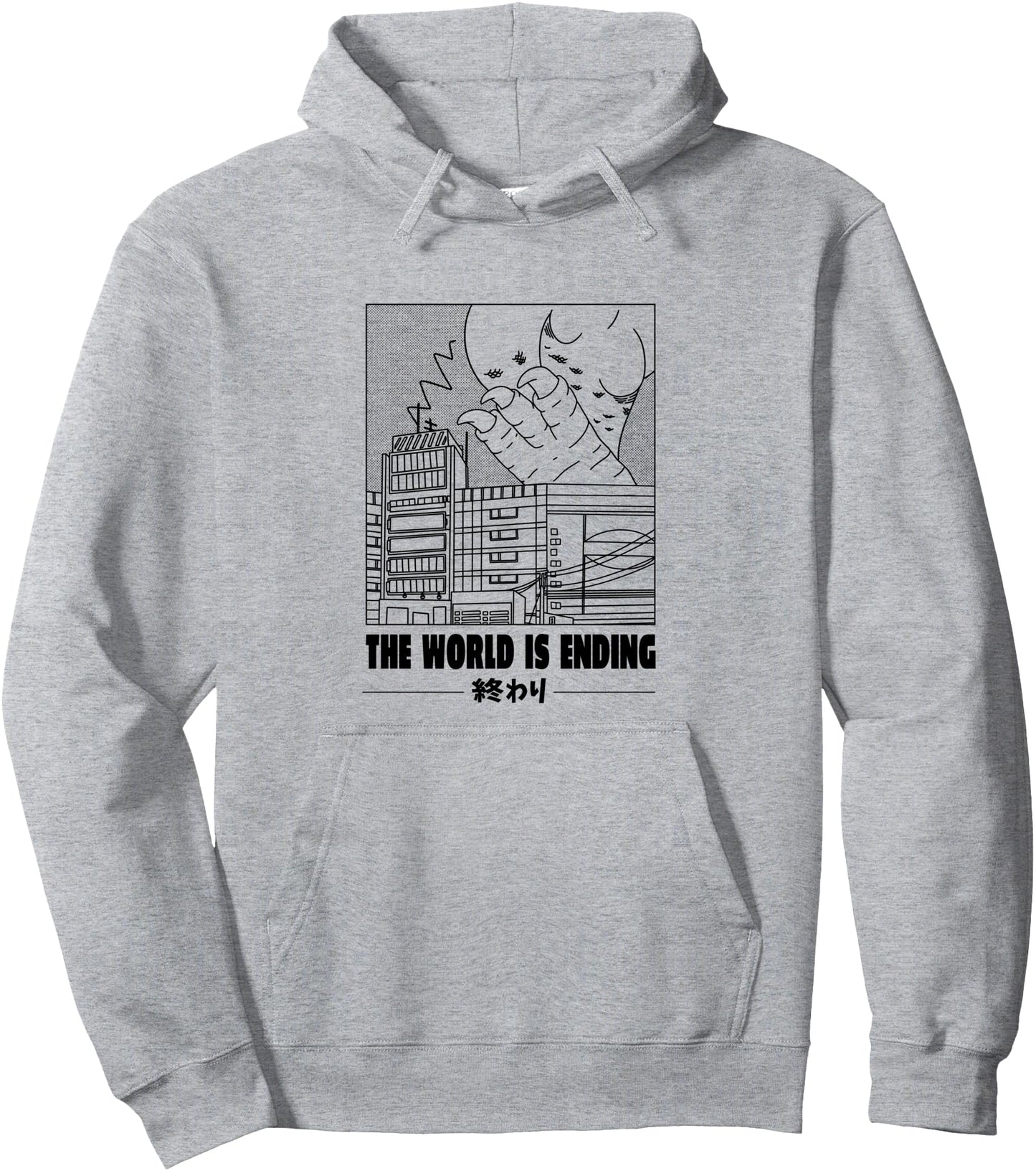 The World Is Ending Japan Kaiju Monster Manga Otaku Anime Pullover Hoodie