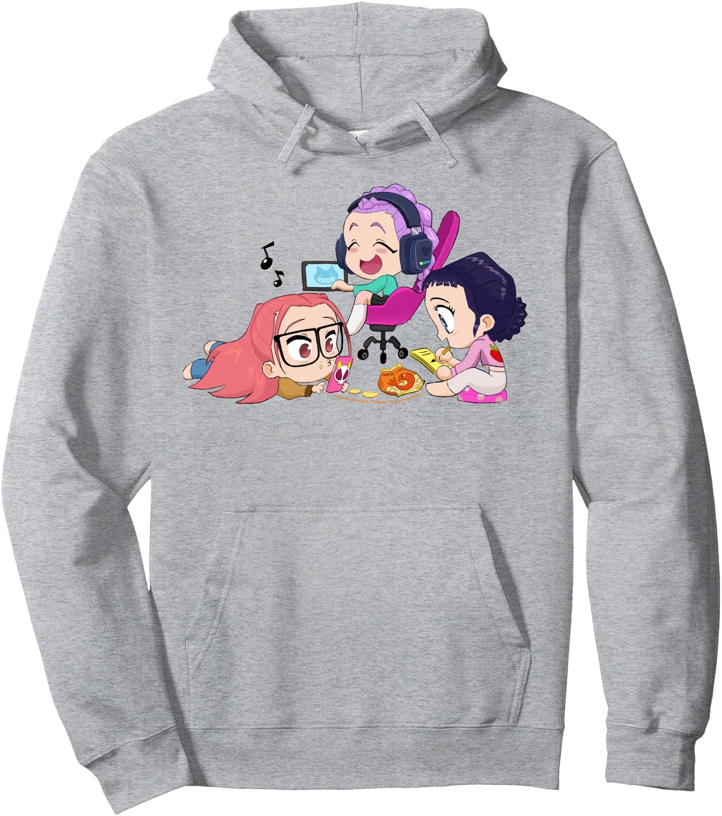 KPop Demon Hunters Halloween Chibi Huntrix Chillin' At Home Pullover Hoodie