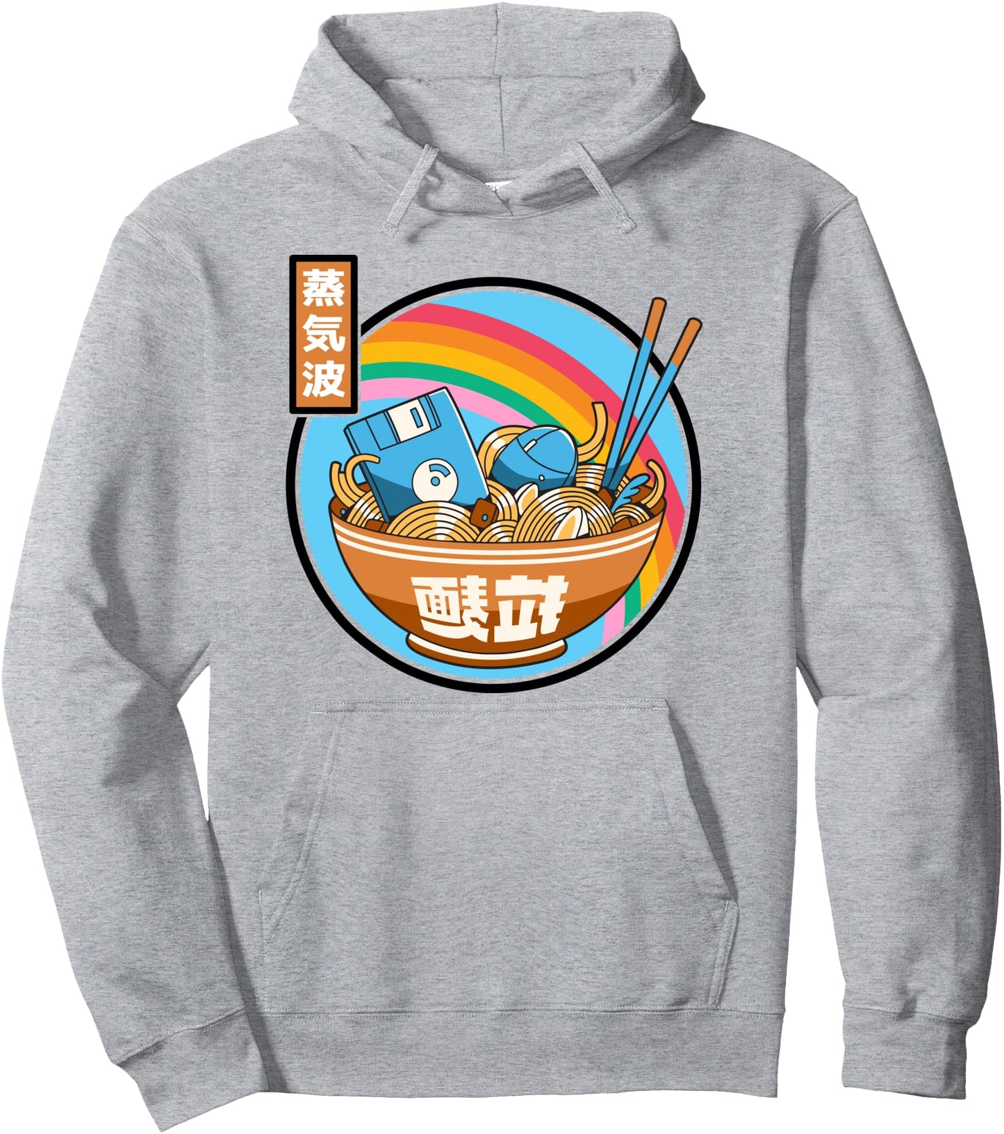 Digital Ramen Bowl Japan Style Pastel Otaku Anime Vaporwave Pullover Hoodie