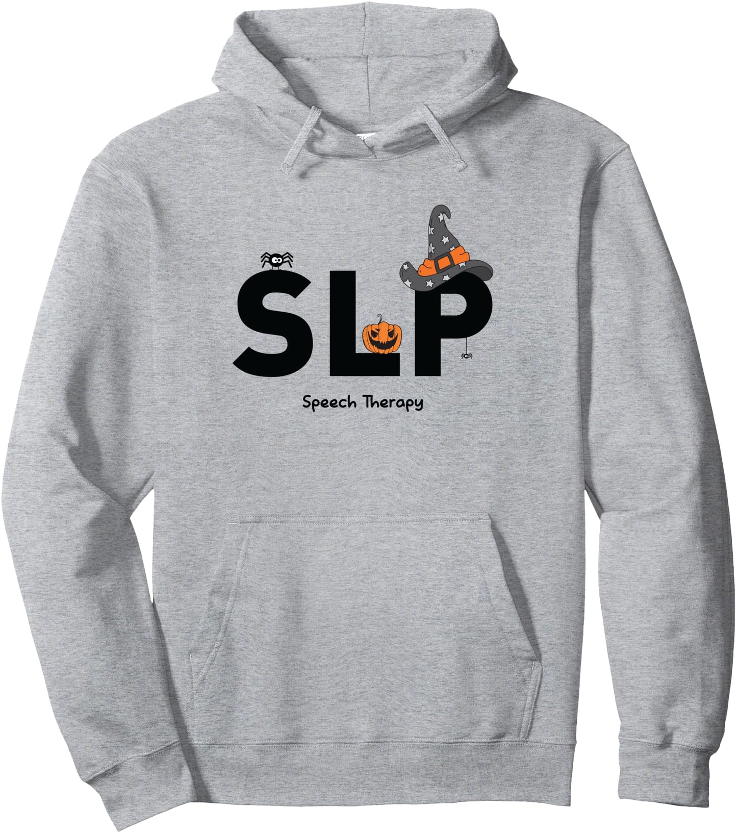 Retro Speech Therapy Halloween Spooky SLP Ghosts Pumpkins Pullover Hoodie