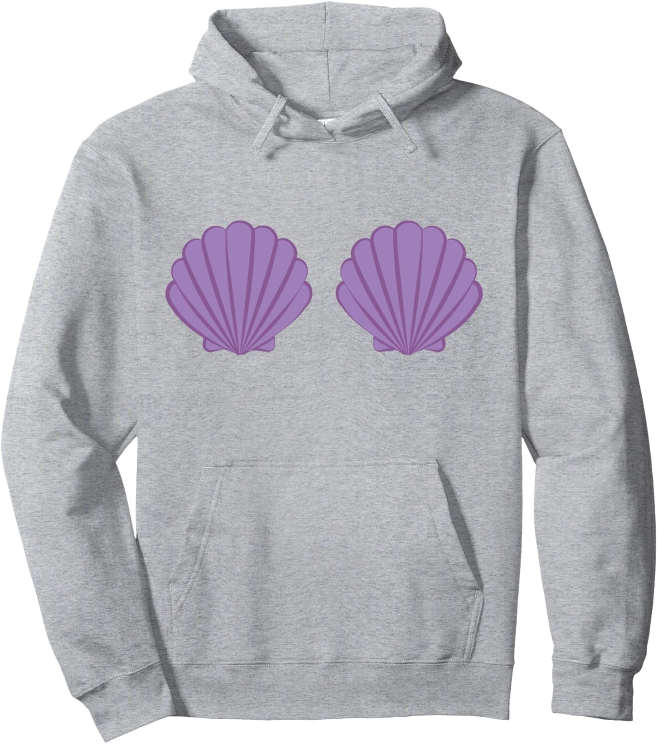 Mermaid Seashell Bra Purple Shells Cartoon Graphic Pullover Hoodie