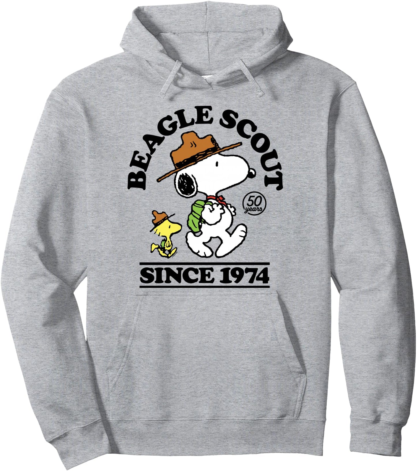 Peanuts - Snoopy Woodstock Beagle Scout 50 Years Since 1974 Pullover Hoodie