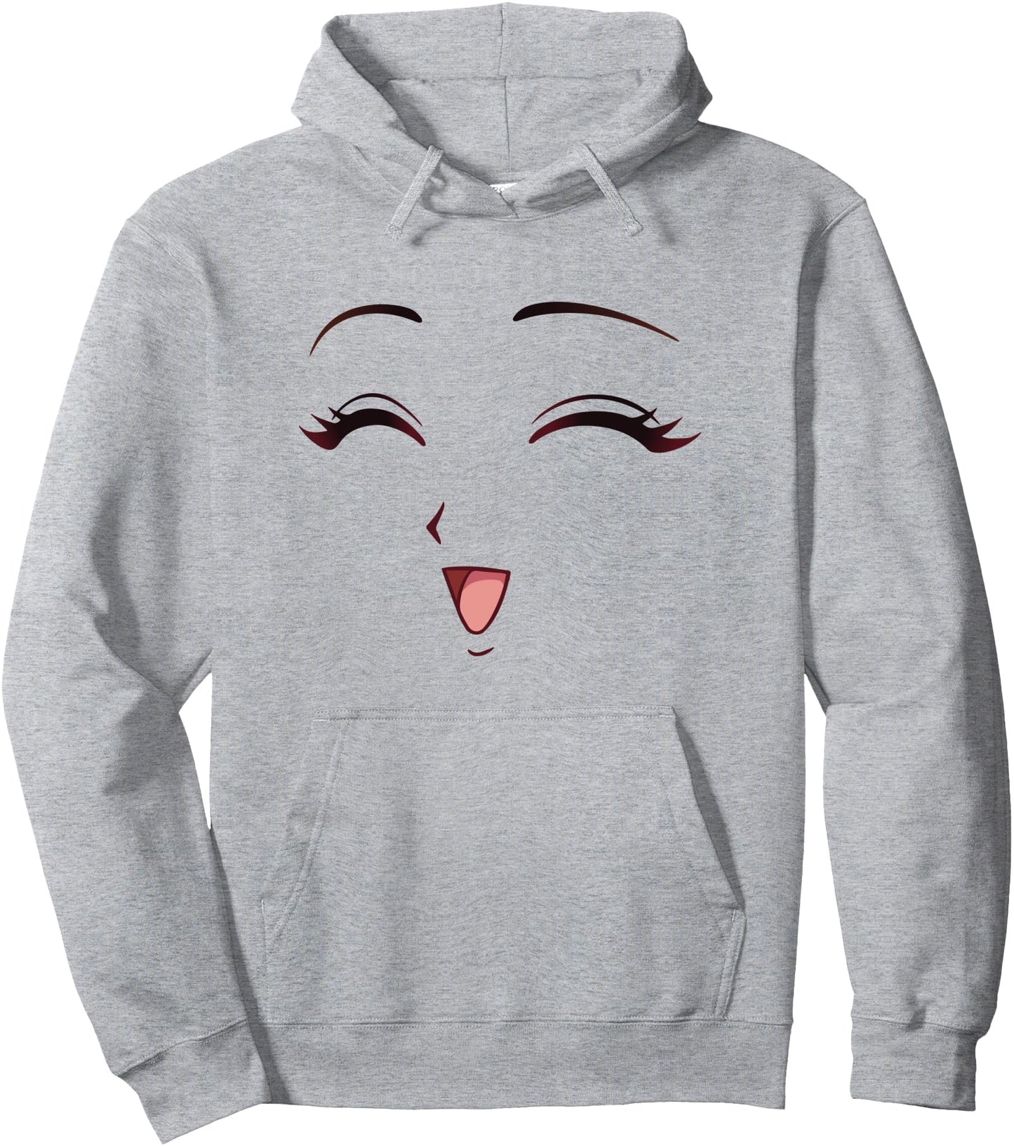 Japanese Kawaii Manga Eyes & Lips Happy Anime Face Pullover Hoodie