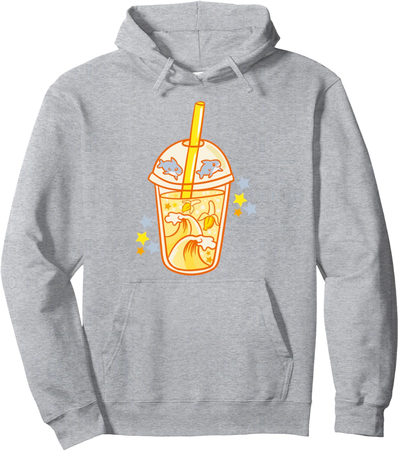 Banana Shark Milkshake - Cute Kawaii Anime Retro Pullover Hoodie