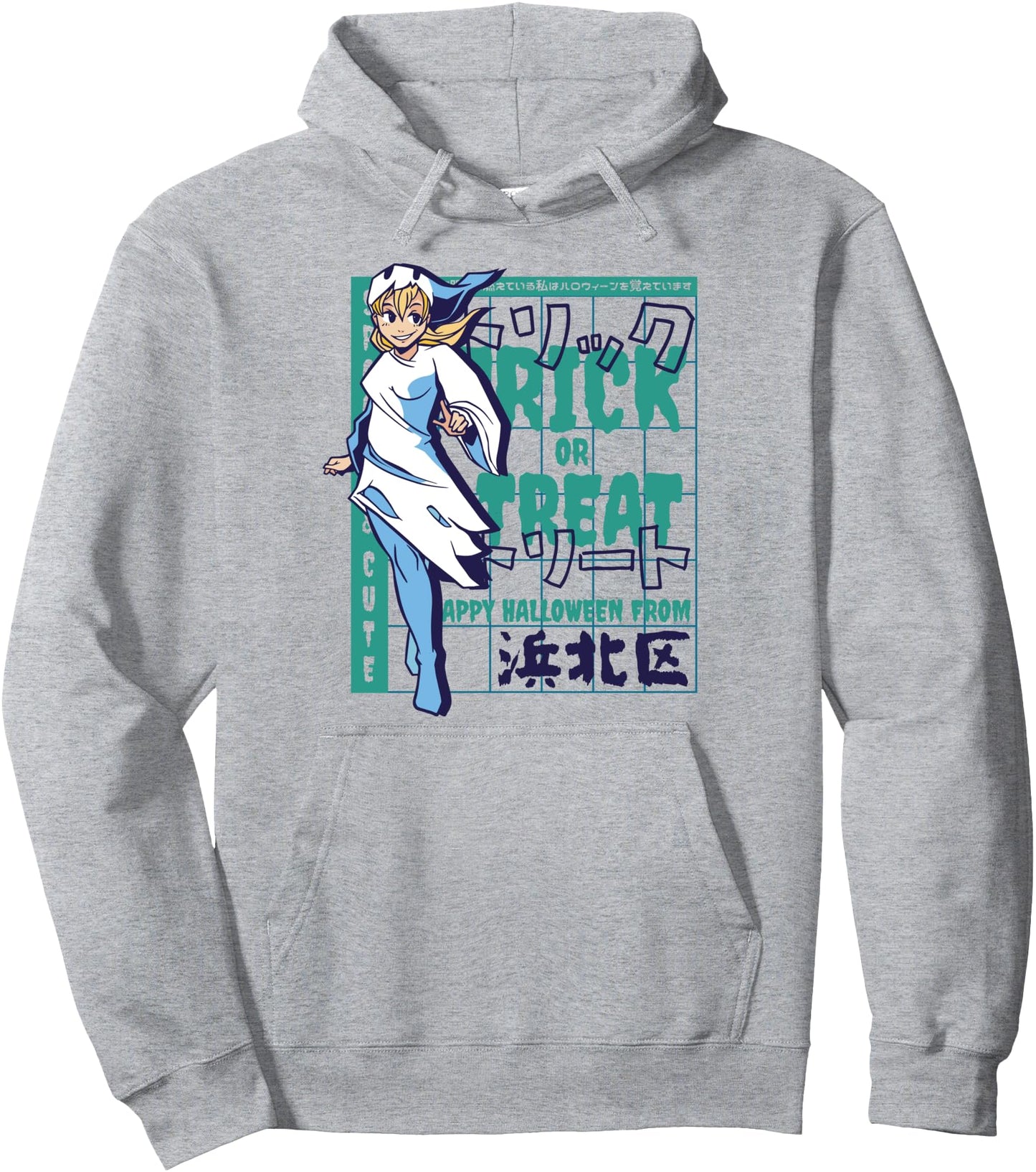 Halloween Anime Girl Ghost Trick Or Treat Japanese Japan Pullover Hoodie