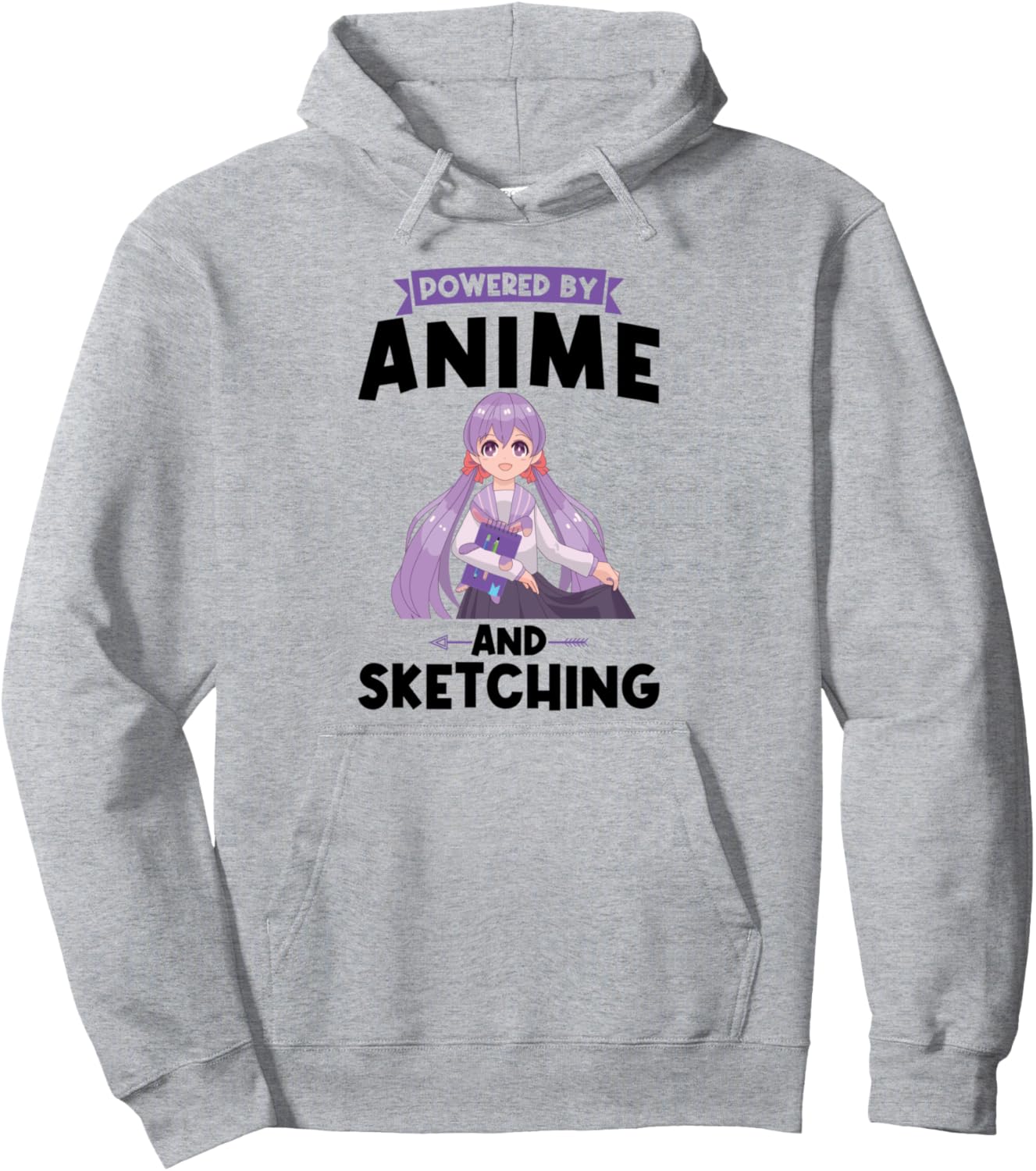powered by Anime and sketching Anime Pullover Hoodie