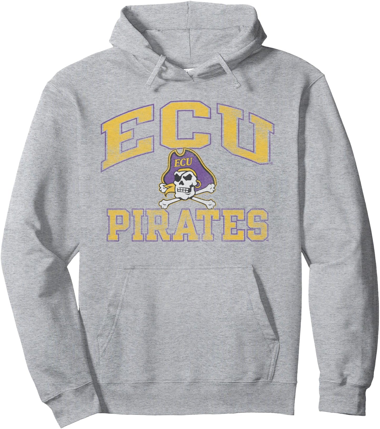 East Carolina Pirates Vintage Worn Gray Officially Licensed Pullover Hoodie