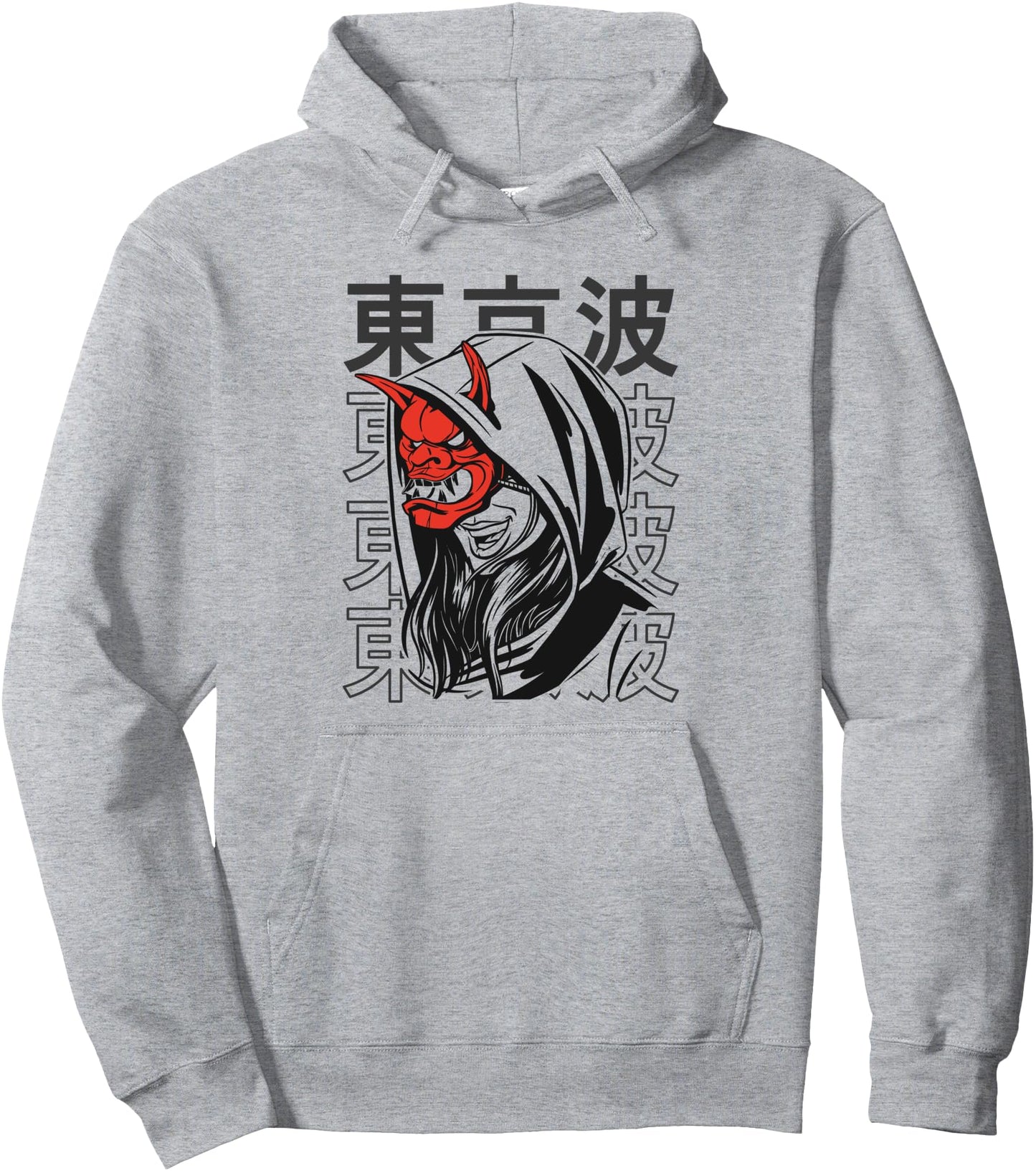 Japanese Demon Mask Women Oni Mask Japan Aesthetic Anime Pullover Hoodie